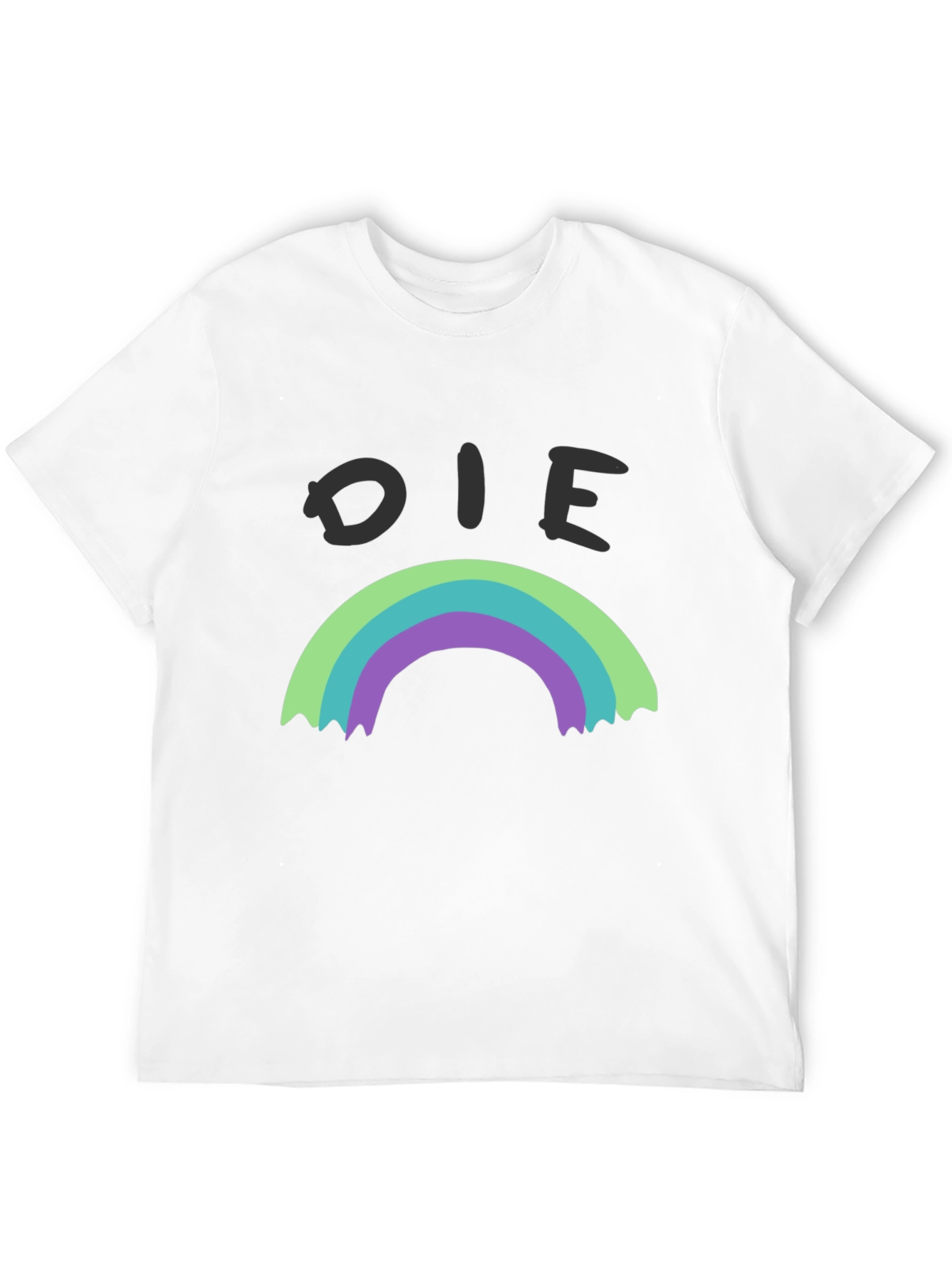 Die Rainbow Graphic Tee - Black Cotton Shirt