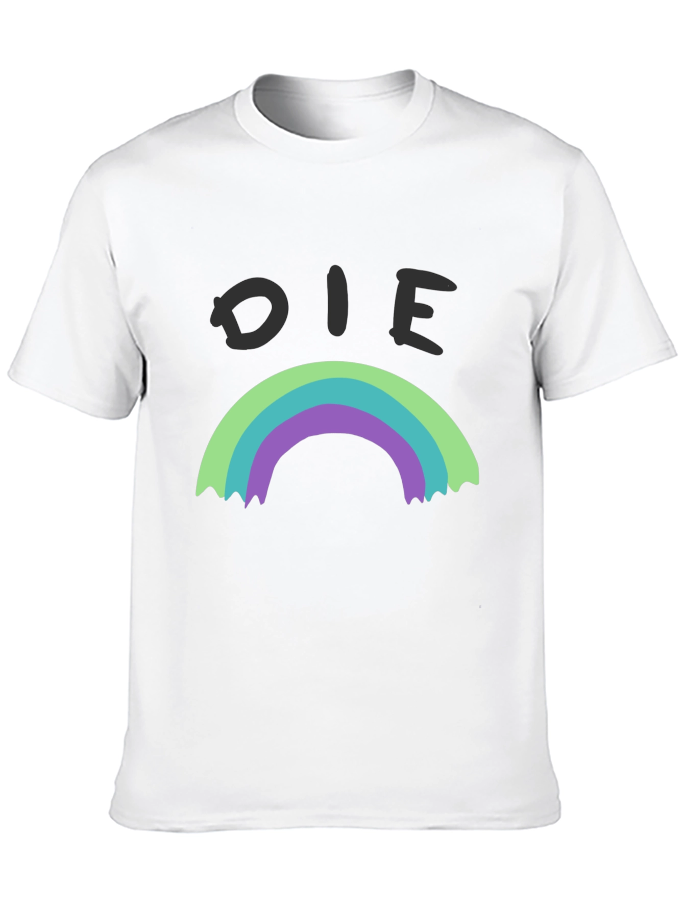 Die Rainbow Graphic Tee - Black Cotton Shirt