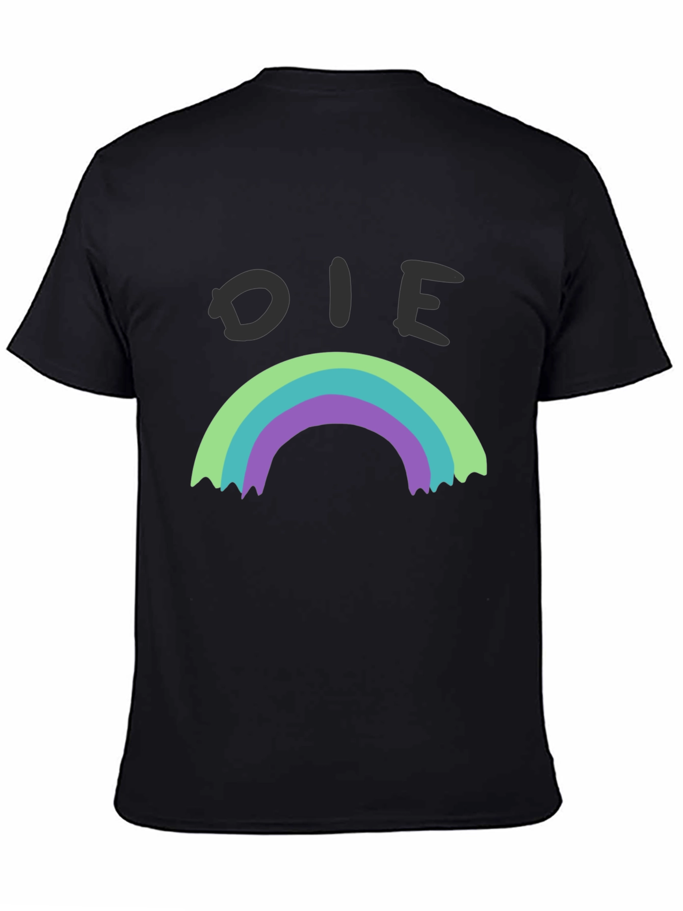 Die Rainbow Graphic Tee - Black Cotton Shirt