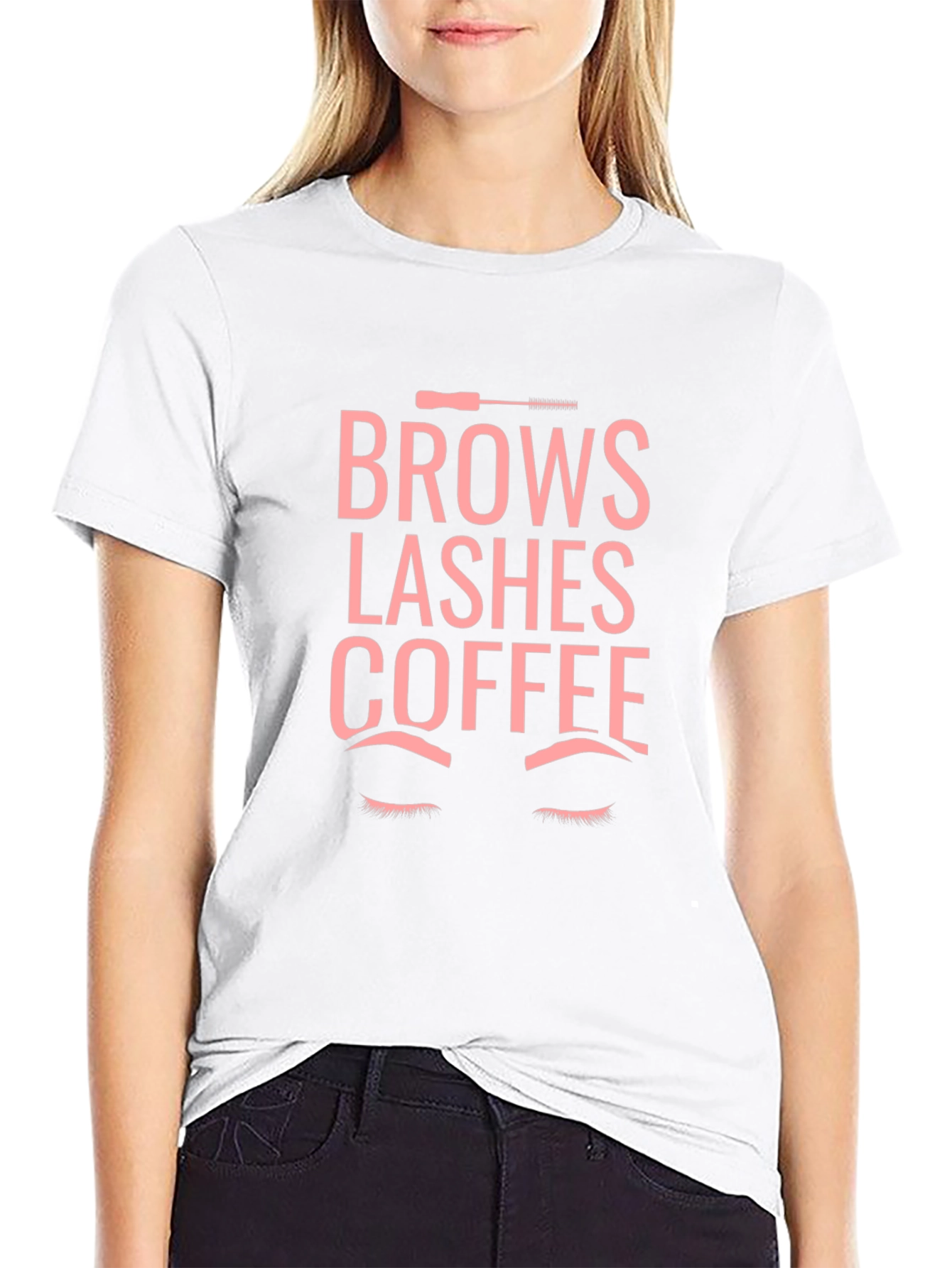Brows Lashes Coffee Graphic Tee