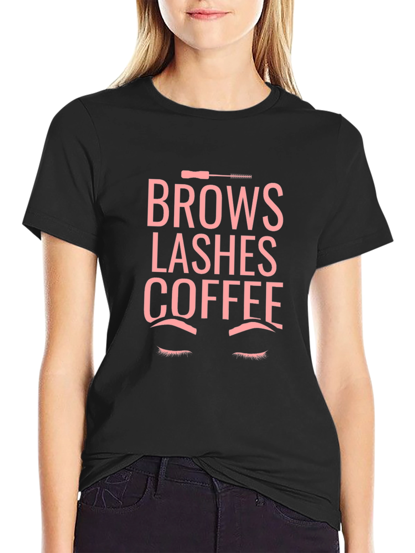 Brows Lashes Coffee Graphic Tee