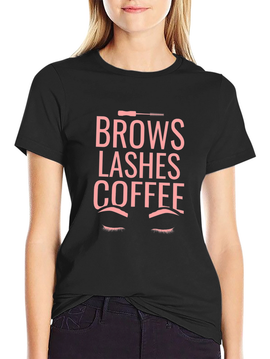 Brows Lashes Coffee Graphic Tee