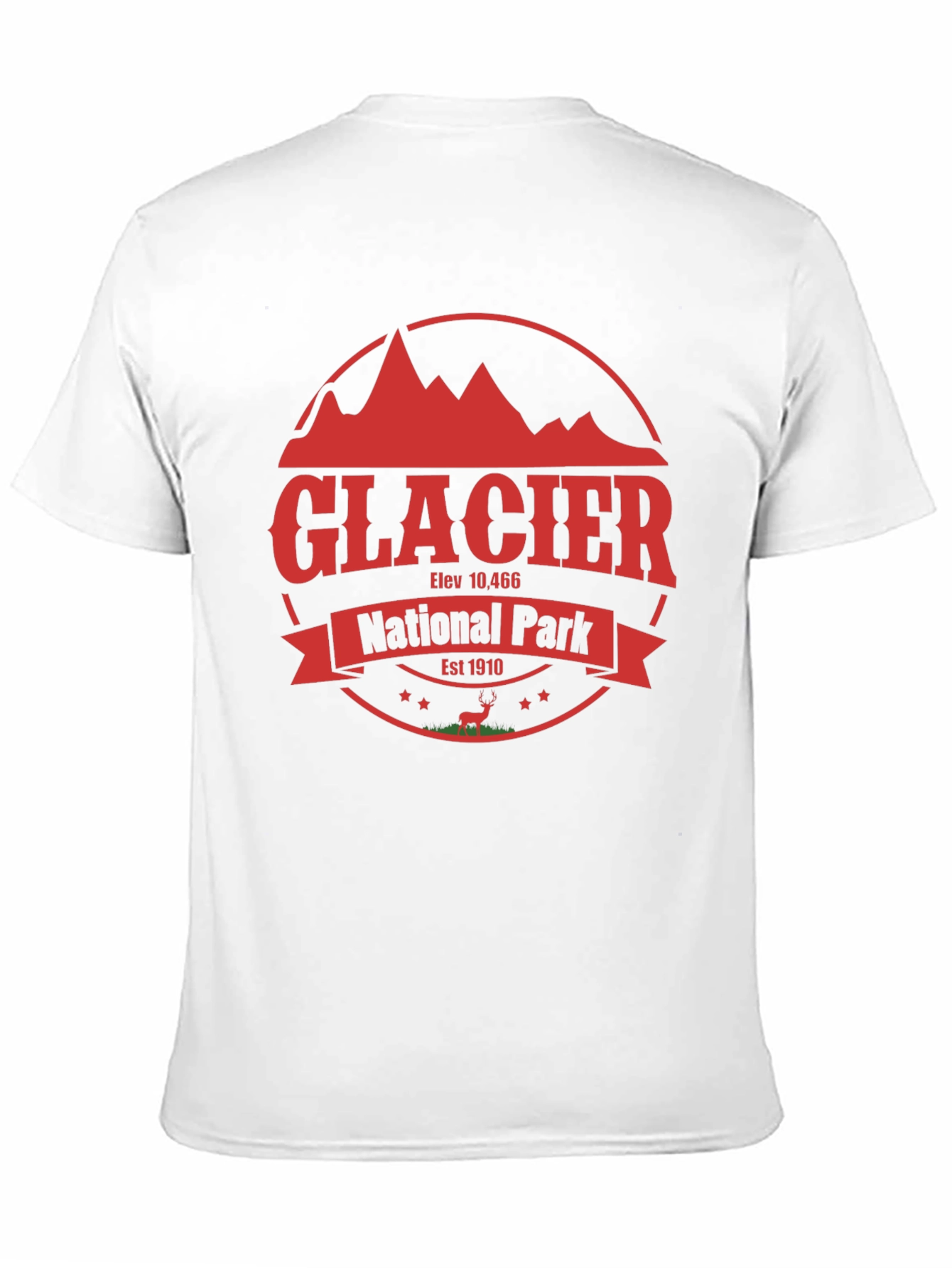 Glacier National Park T-Shirt - Retro Style Black Tee