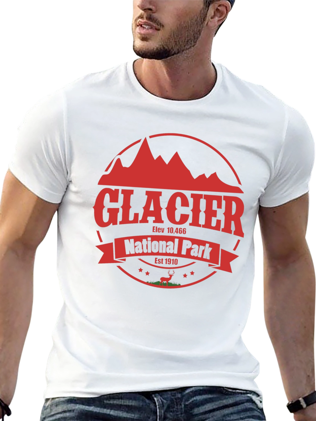 Glacier National Park T-Shirt - Retro Style Black Tee