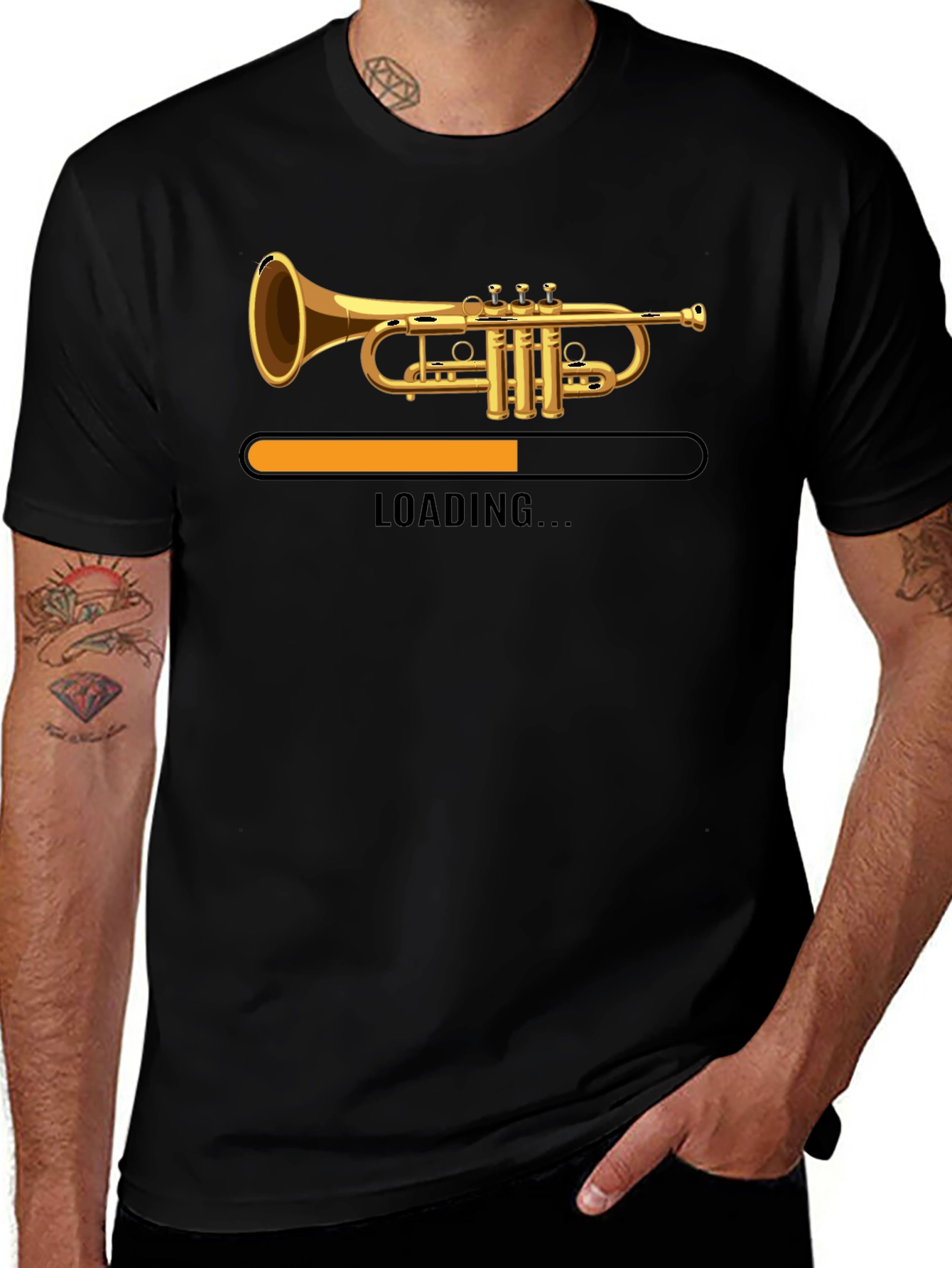 Trumpet Loading Black T-Shirt