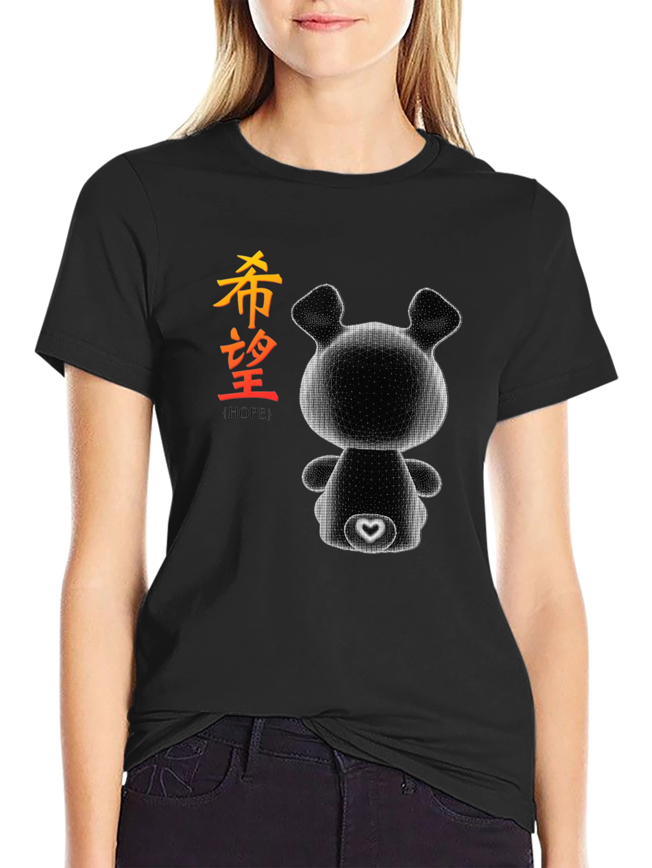 Abstract Bear Hope Graphic Tee - Modern Streetwear Style