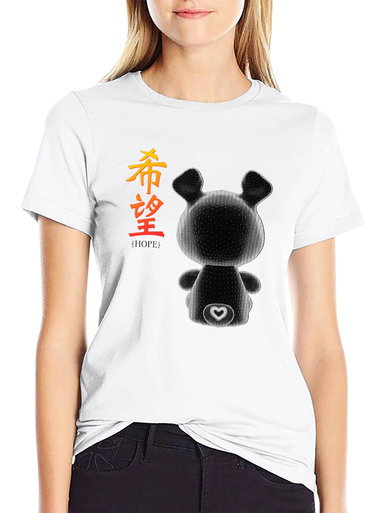 Abstract Bear Hope Graphic Tee - Modern Streetwear Style
