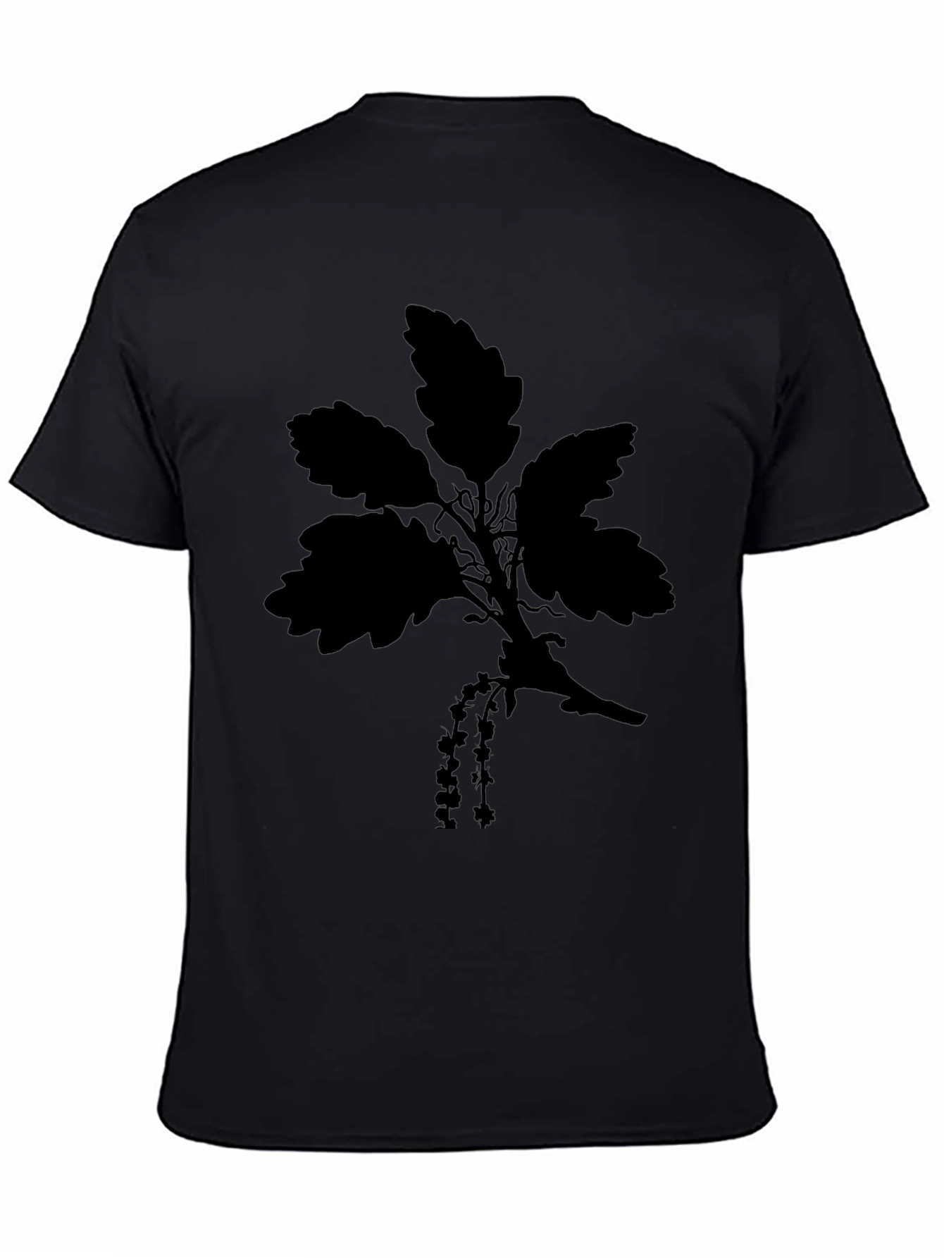 Black Floral Silhouette T-Shirt