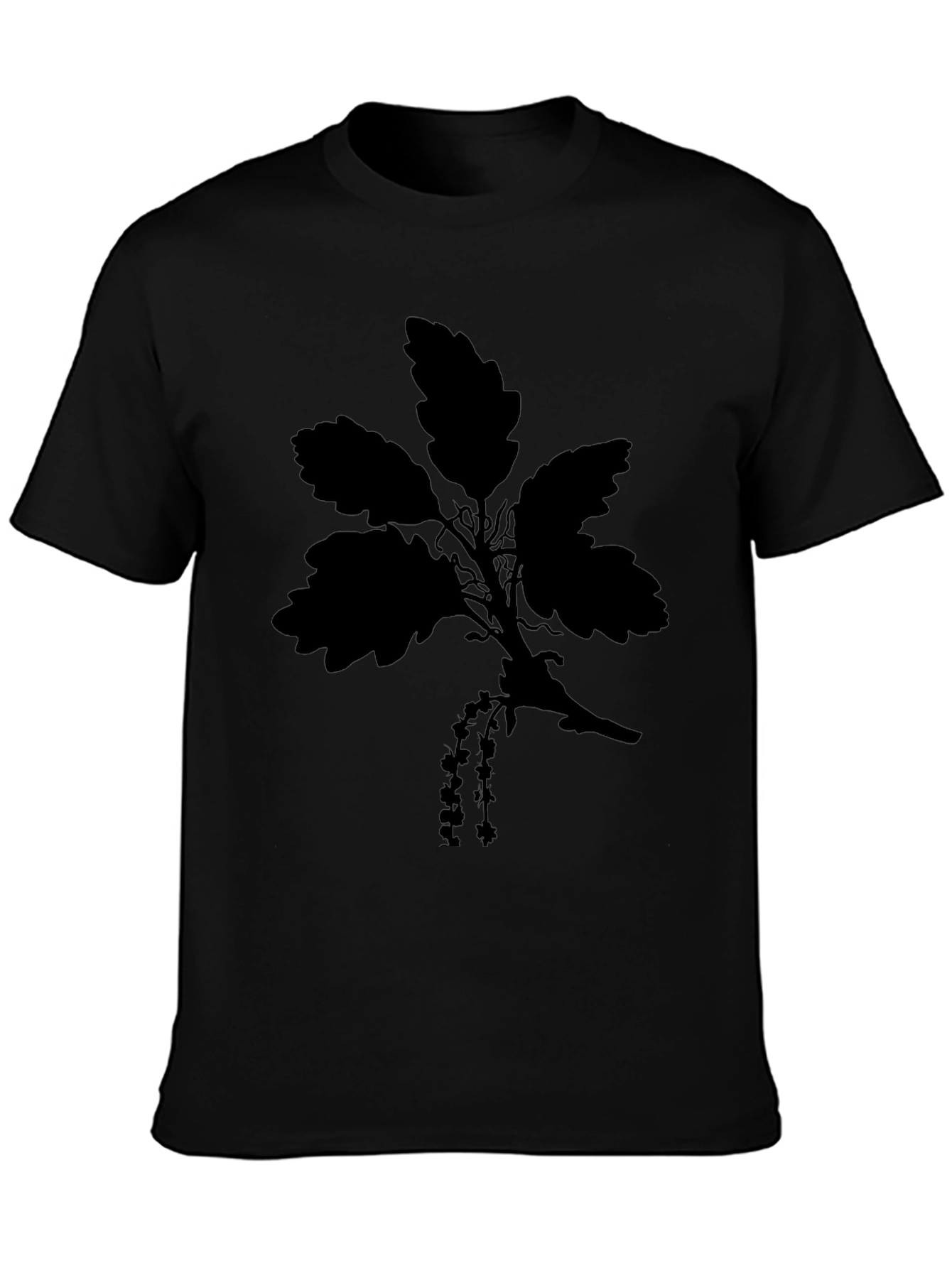 Black Floral Silhouette T-Shirt