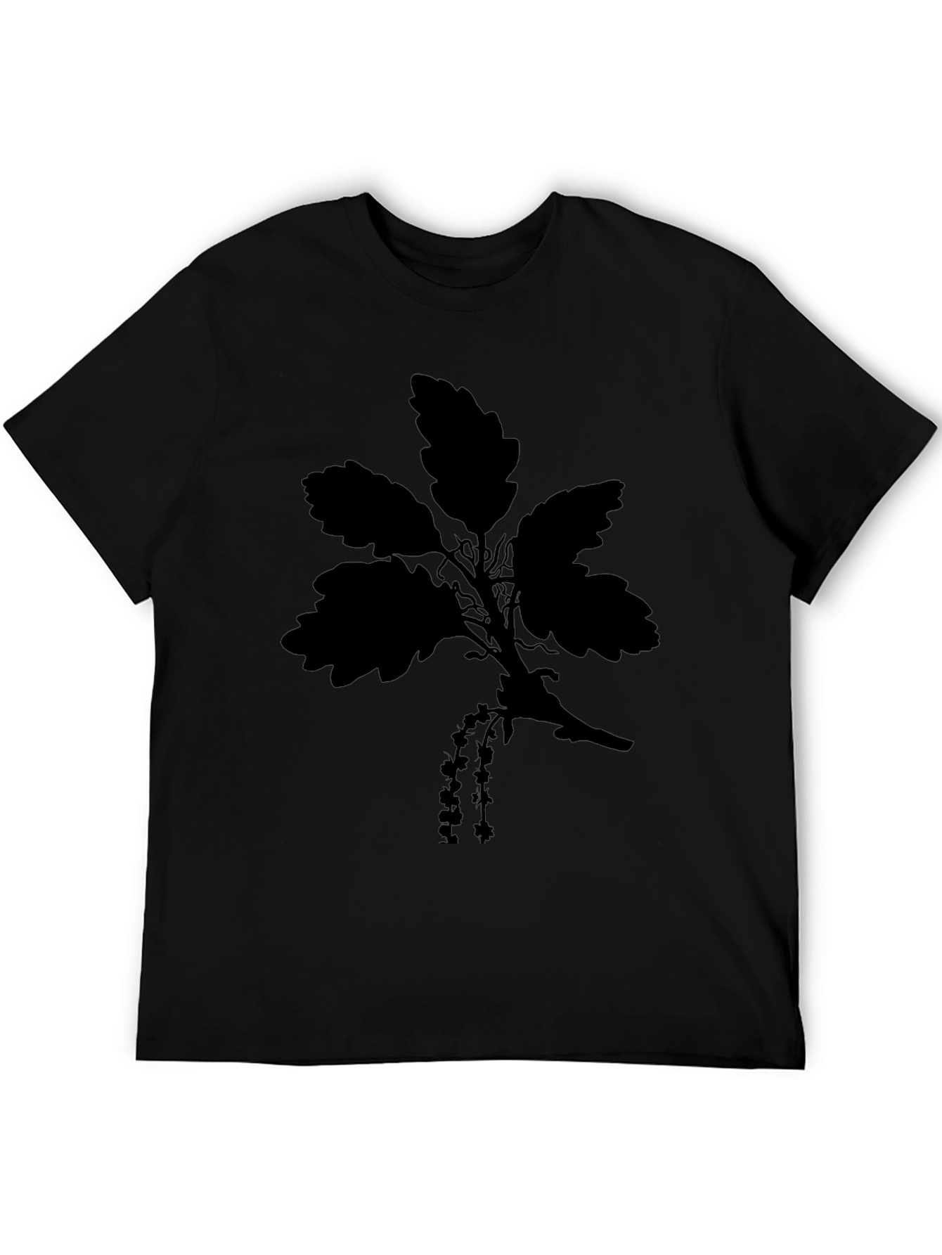 Black Floral Silhouette T-Shirt