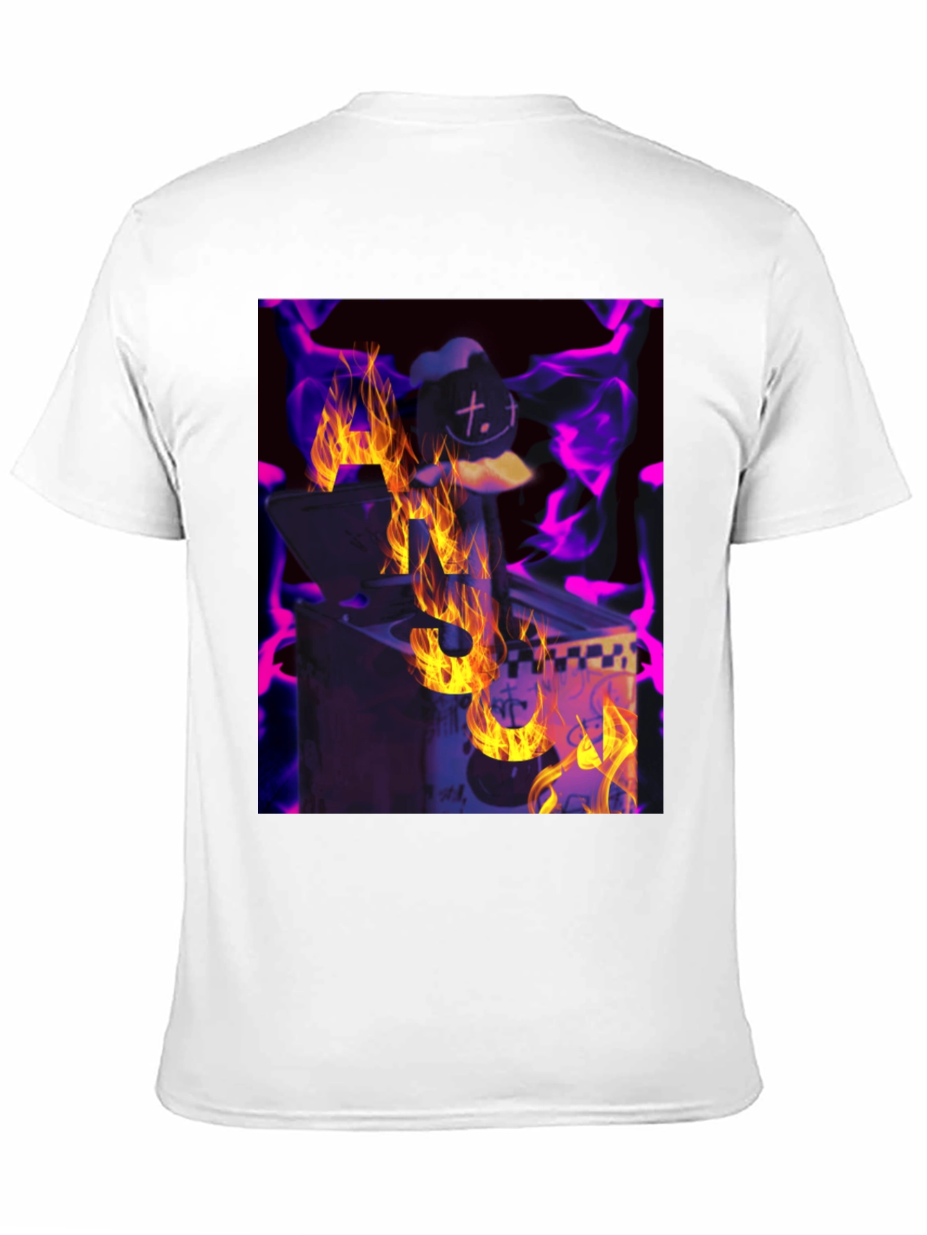 Fiery DJ Graphic Tee - Burning Beats T-Shirt