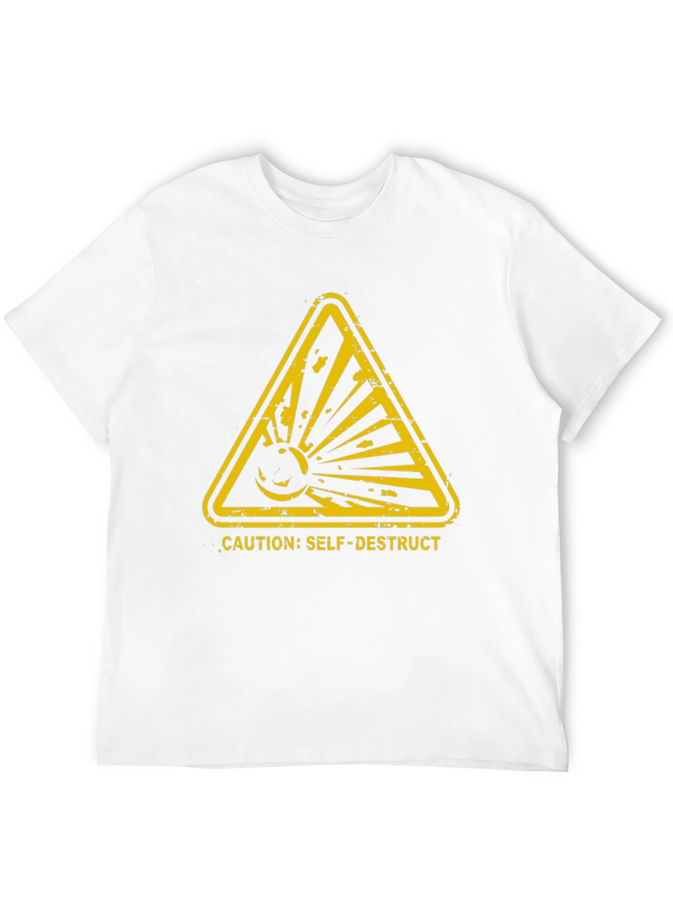 Caution Self-Destruct Graphic Tee - Black