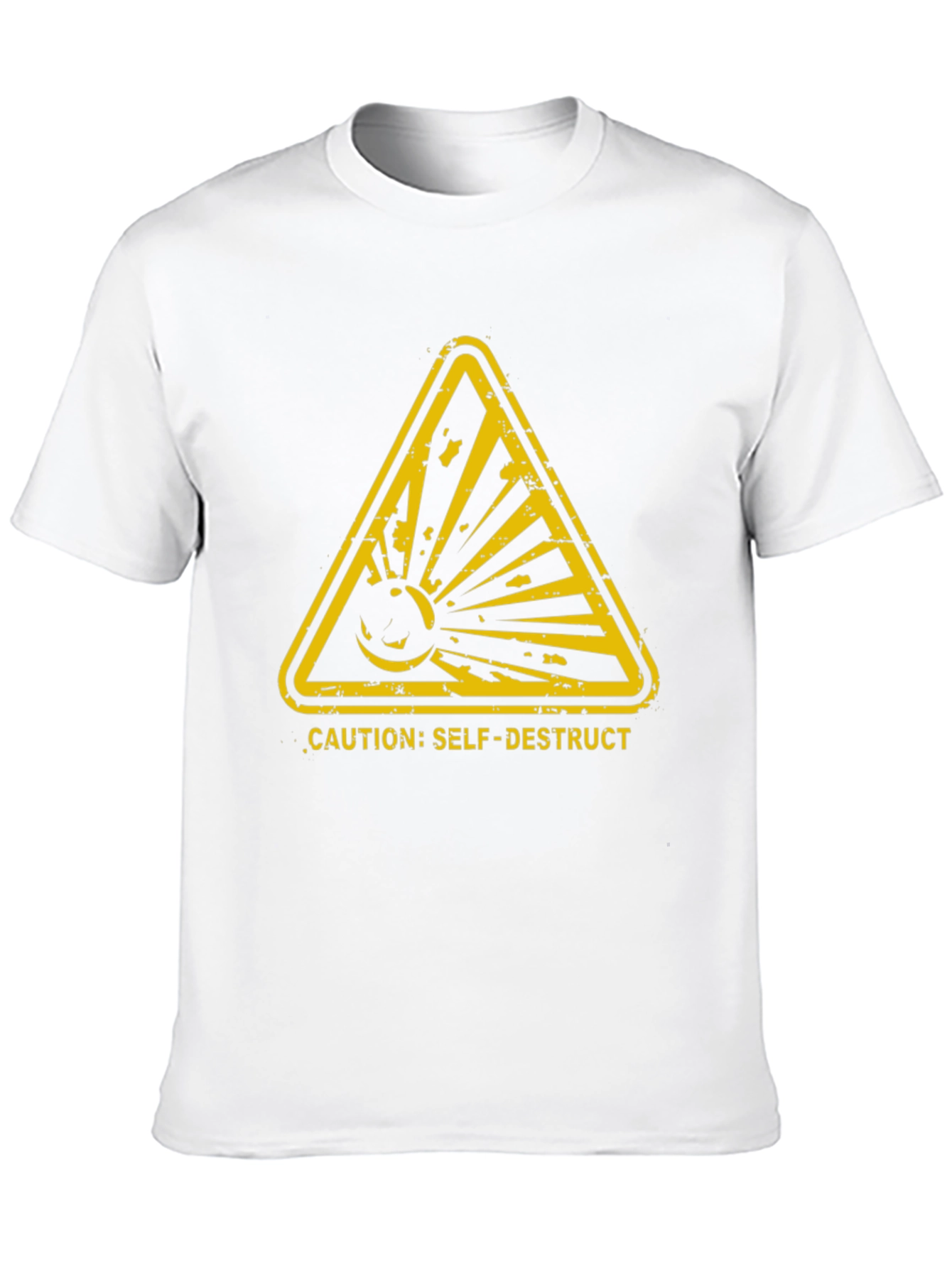 Caution Self-Destruct Graphic Tee - Black