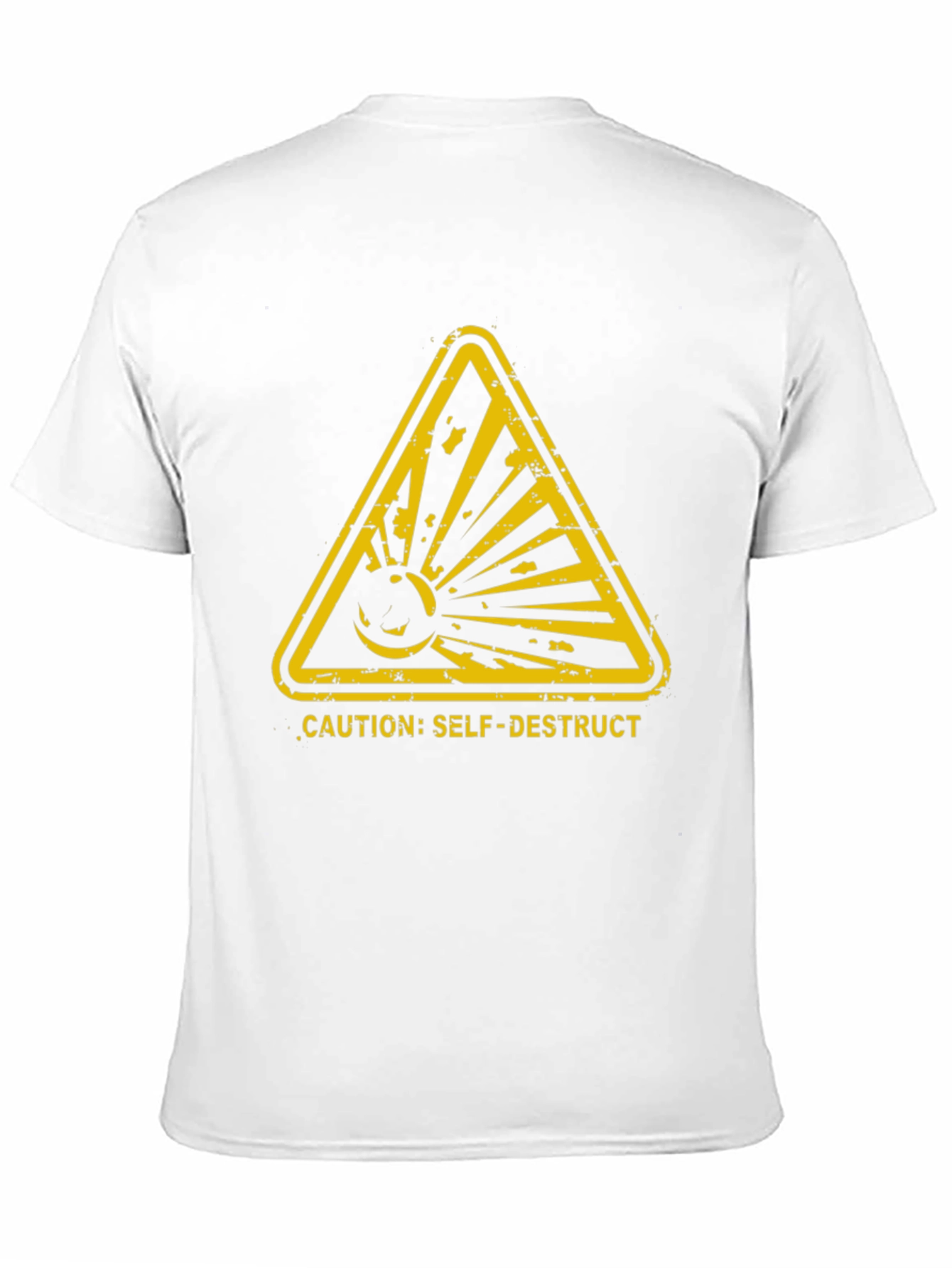 Caution Self-Destruct Graphic Tee - Black