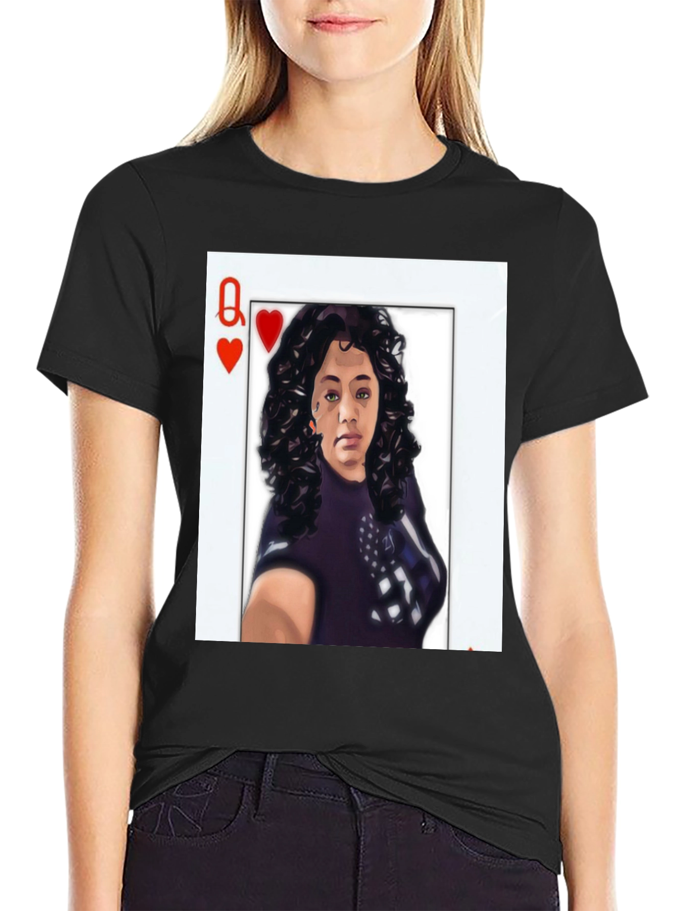 Queen of Hearts Graphic Tee - Black