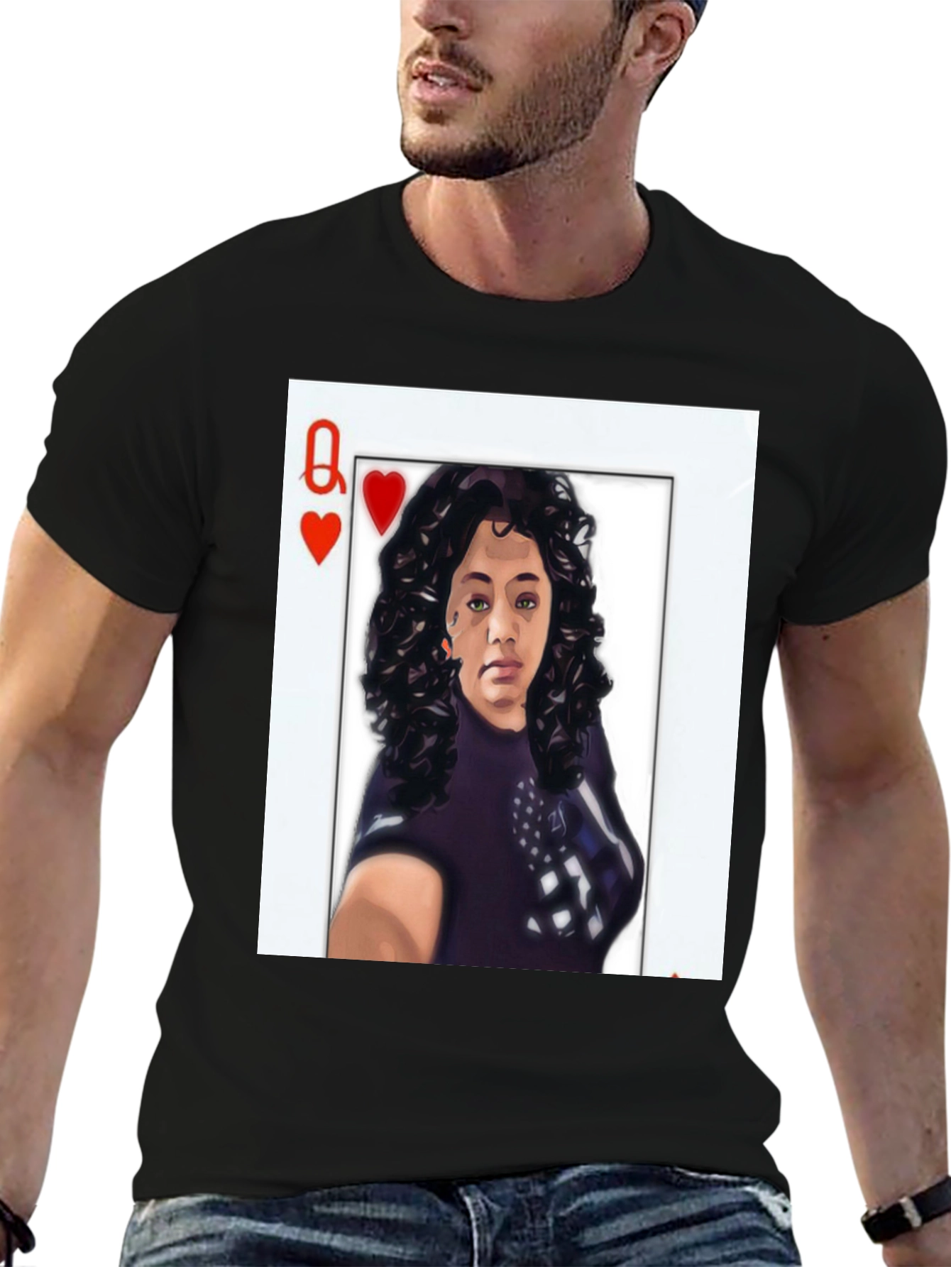 Queen of Hearts Graphic Tee - Black