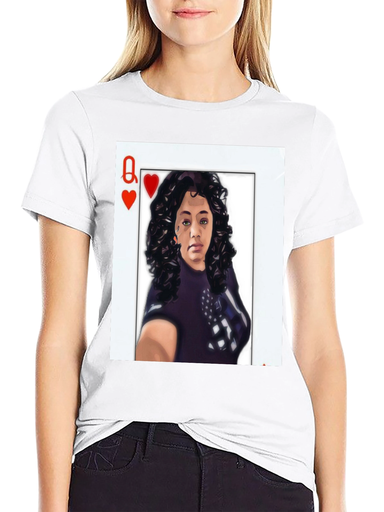 Queen of Hearts Graphic Tee - Black