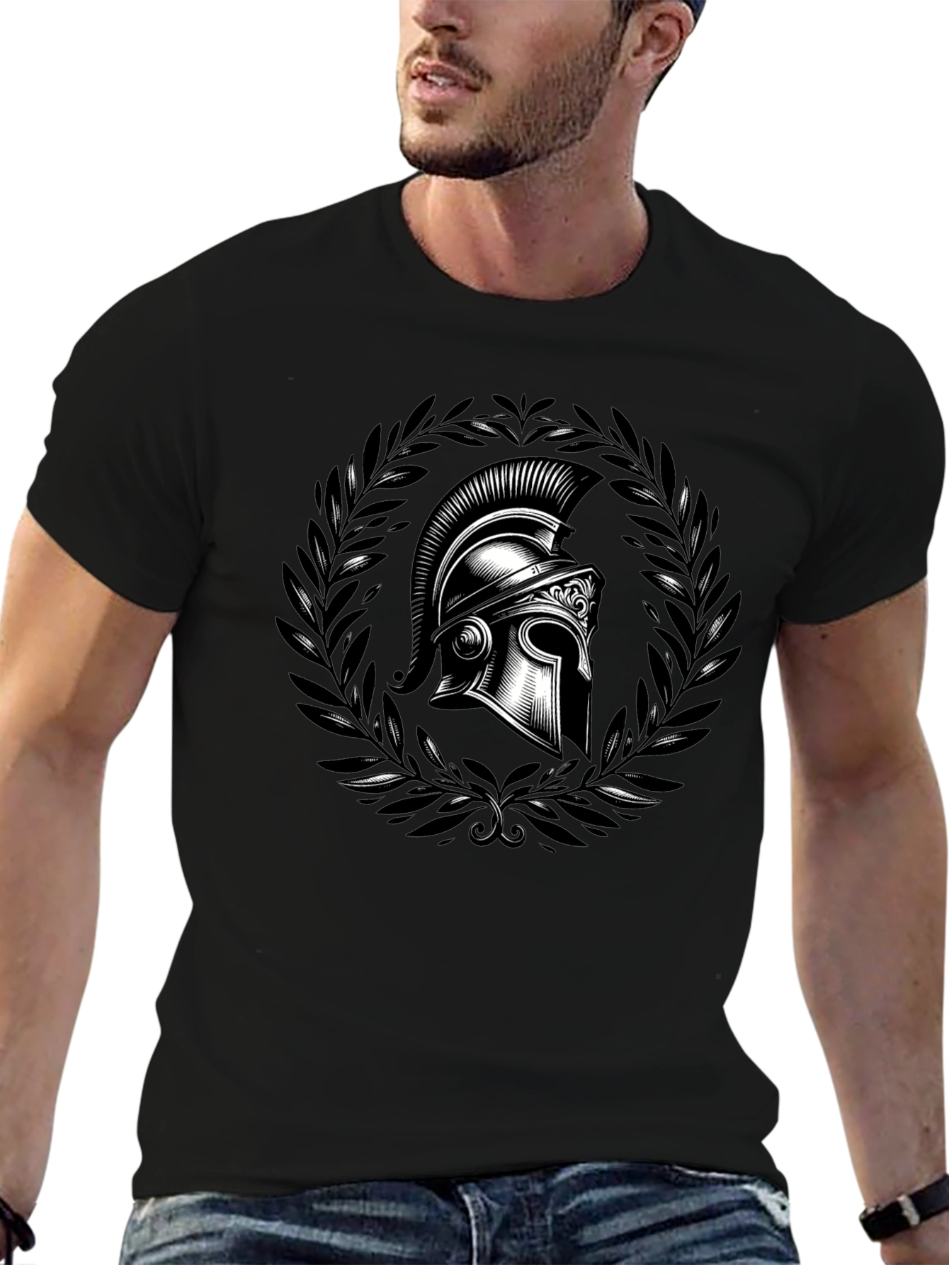 Spartan Helmet Graphic Tee - Black