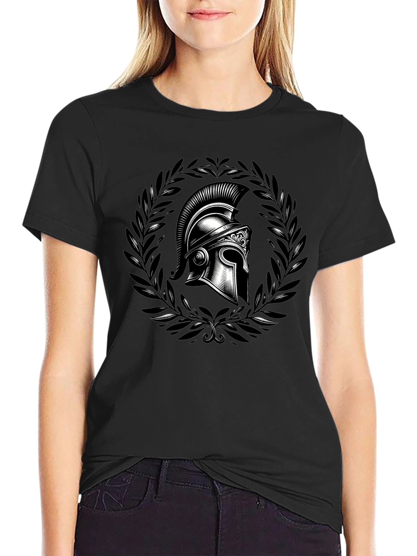 Spartan Helmet Graphic Tee - Black