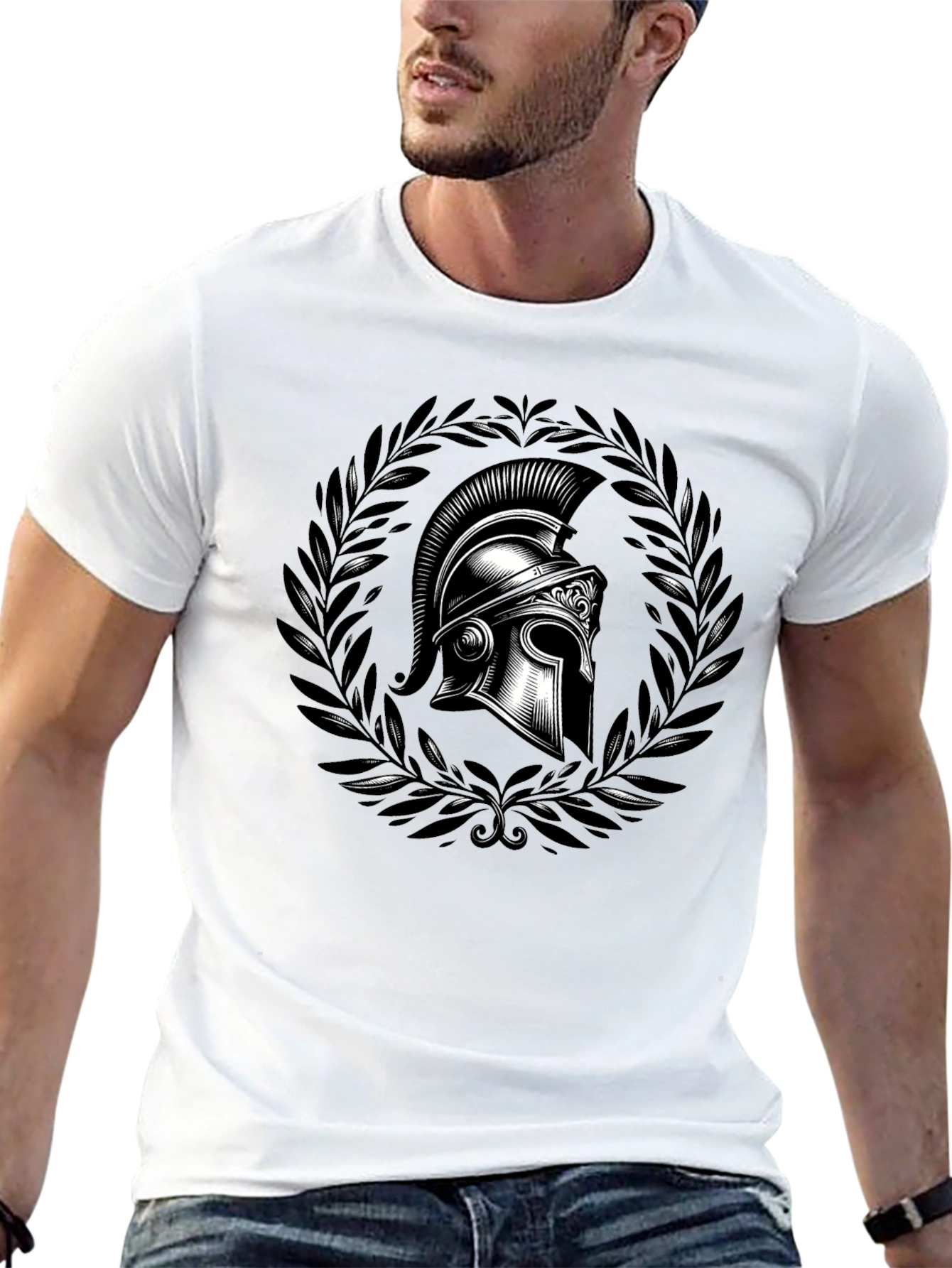 Spartan Helmet Graphic Tee - Black
