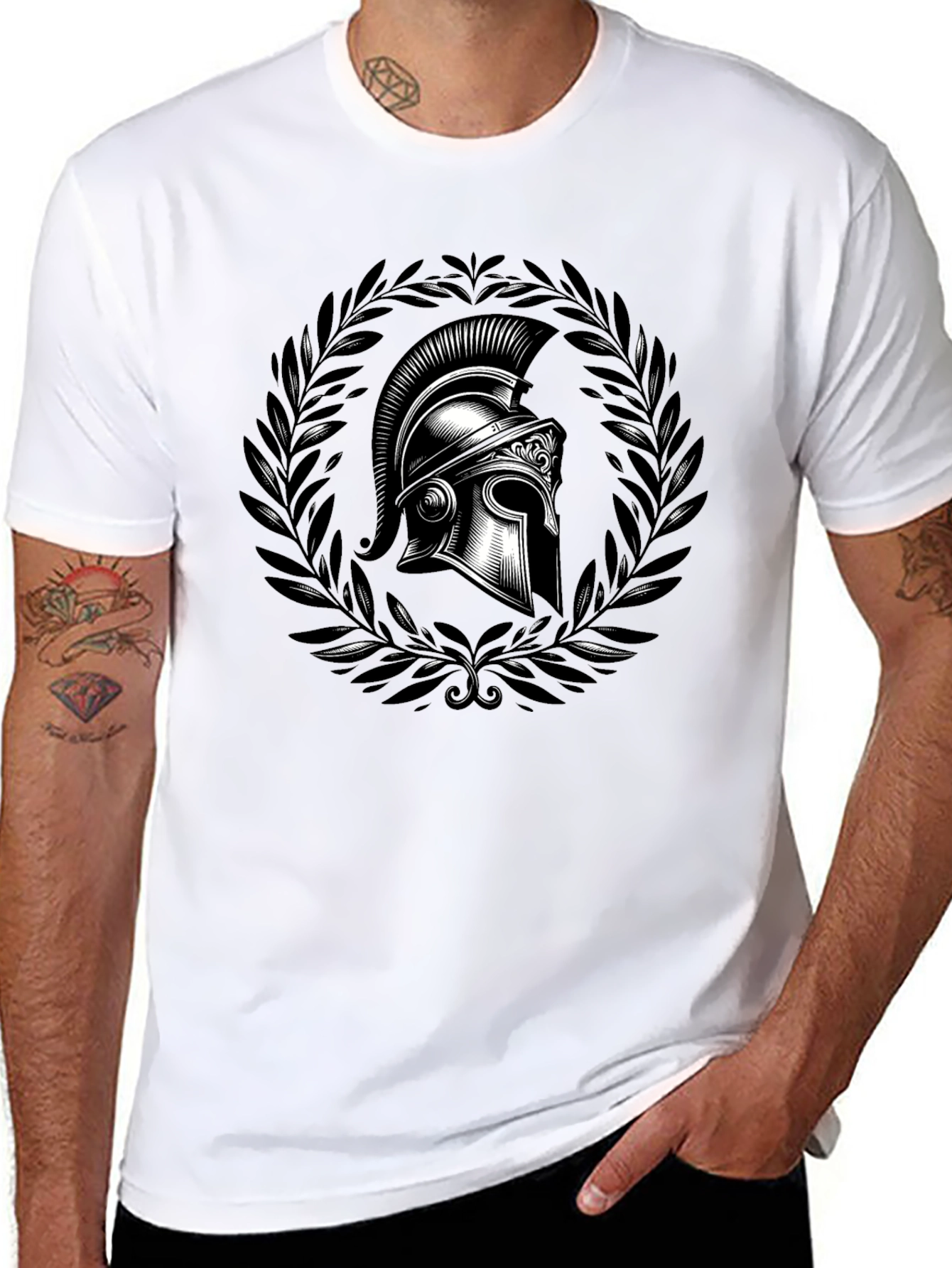Spartan Helmet Graphic Tee - Black