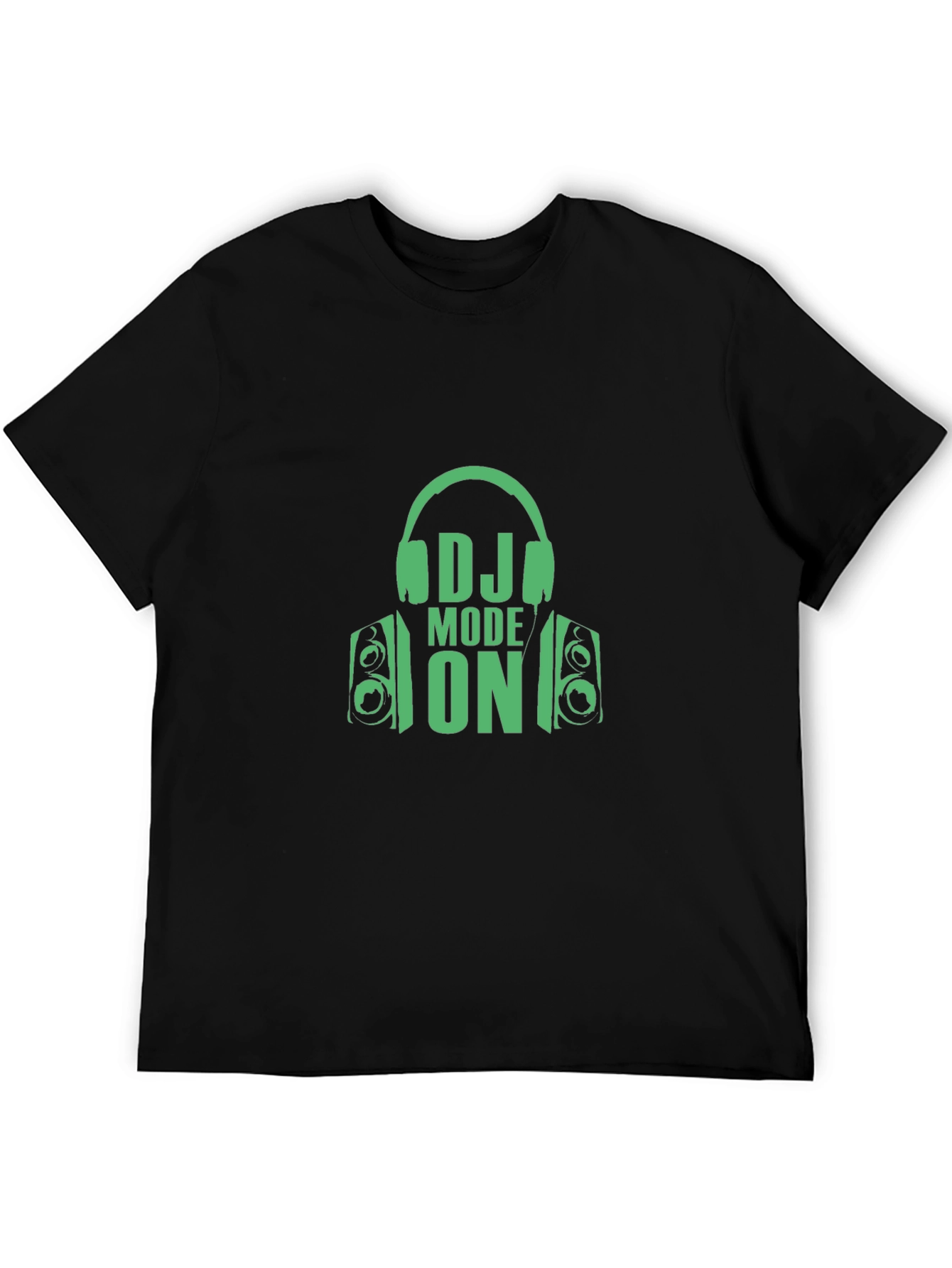 DJ Mode On Graphic Tee - Black Cotton T-Shirt