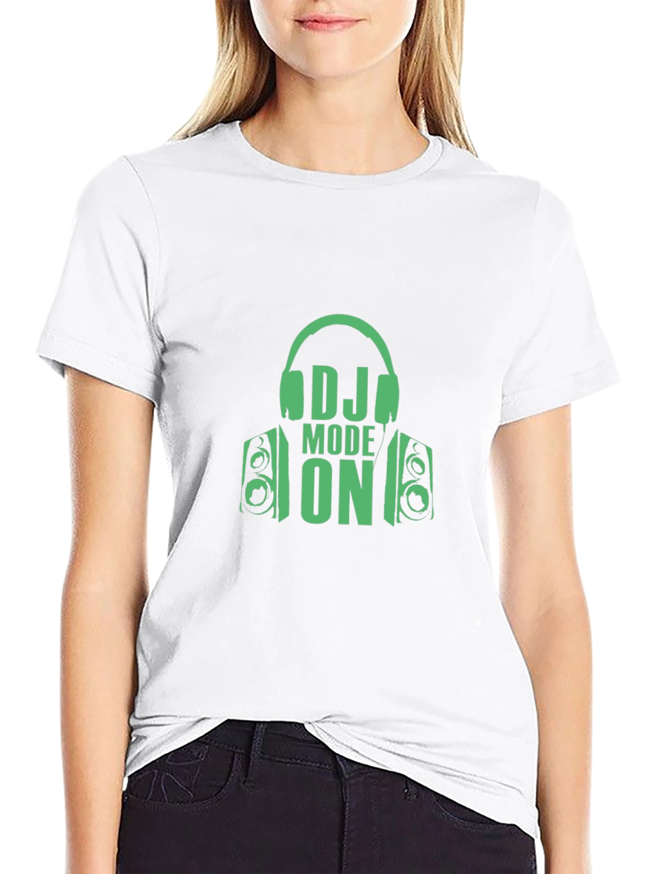 DJ Mode On Graphic Tee - Black Cotton T-Shirt