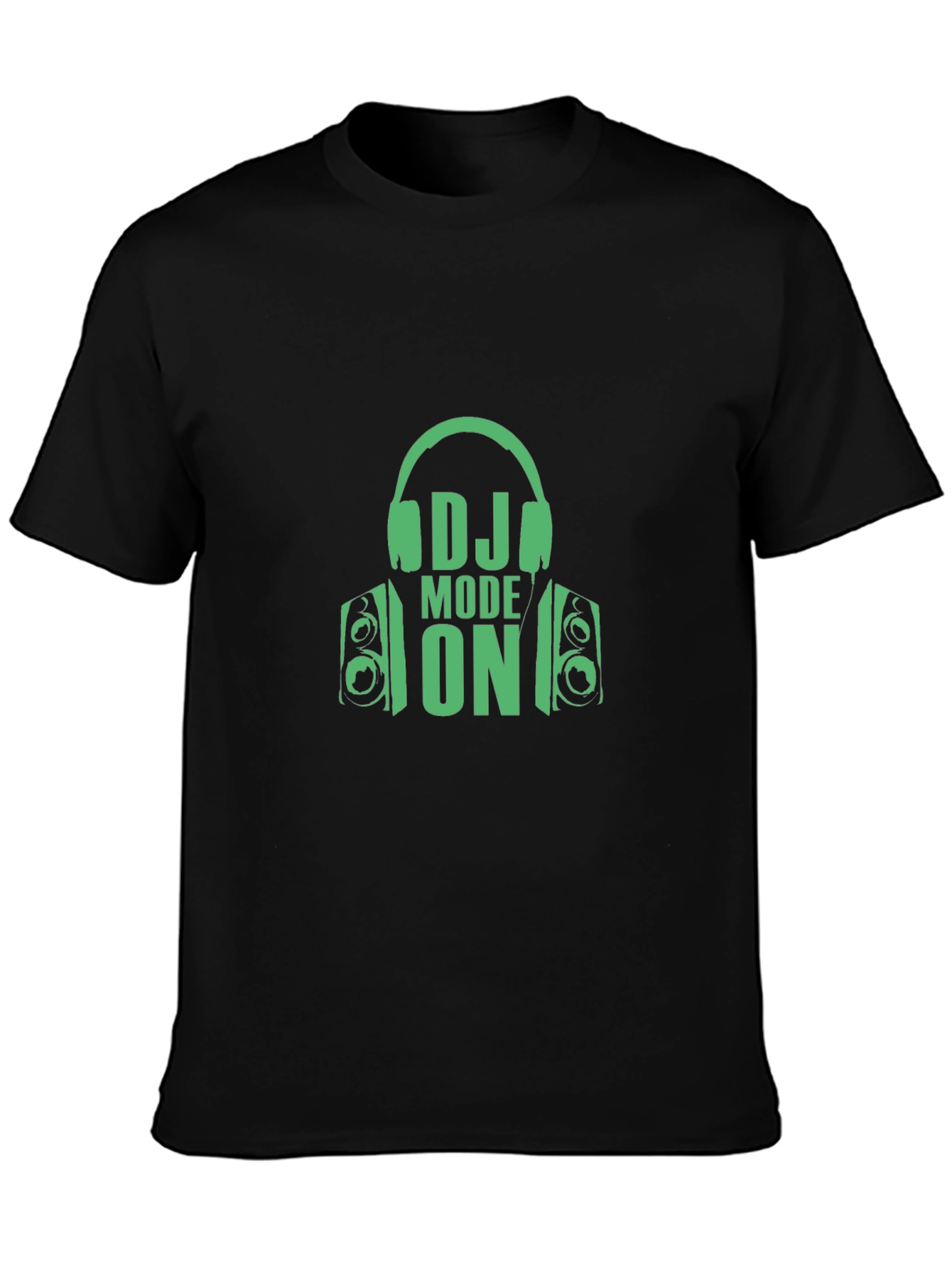 DJ Mode On Graphic Tee - Black Cotton T-Shirt