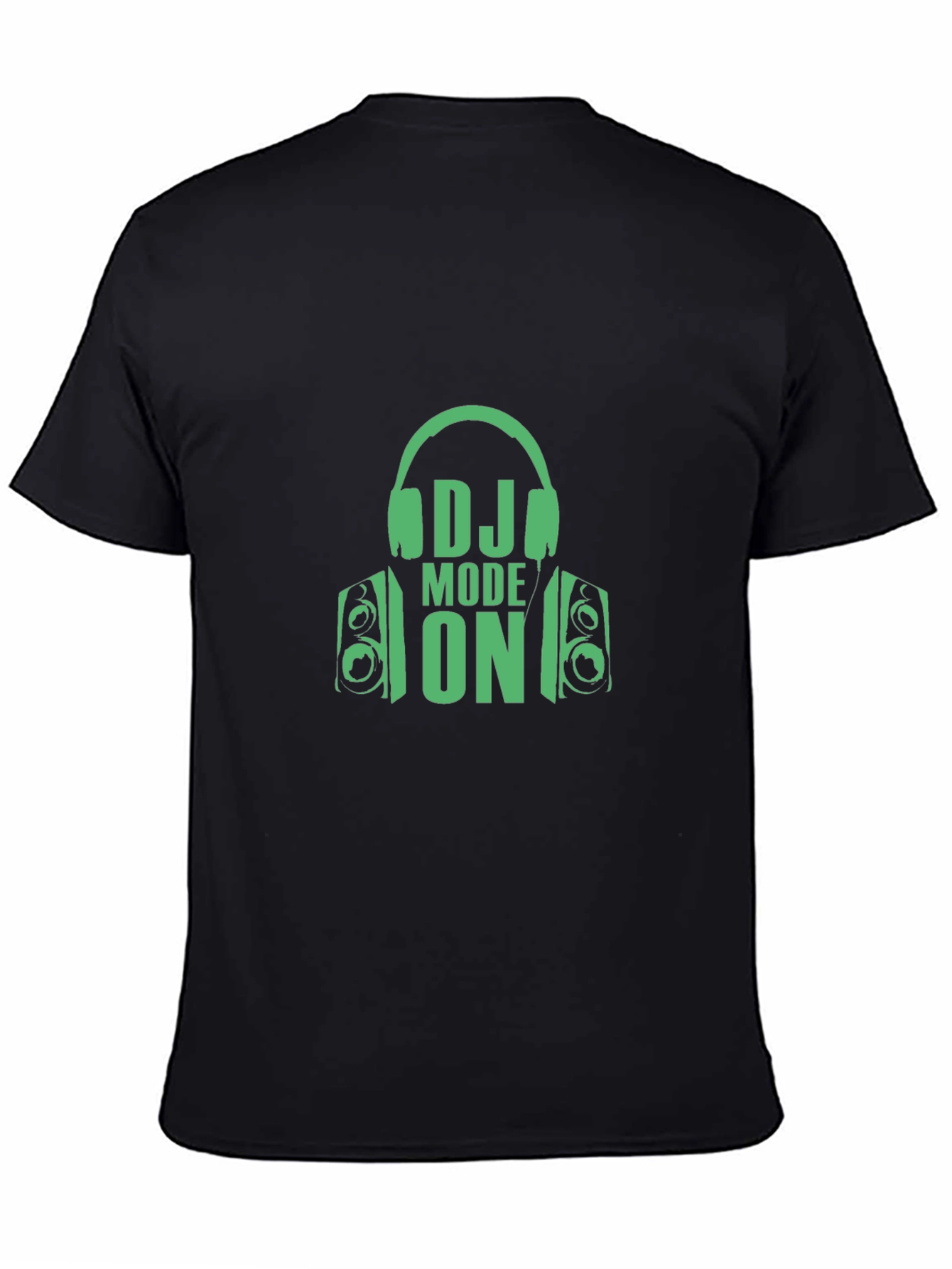 DJ Mode On Graphic Tee - Black Cotton T-Shirt