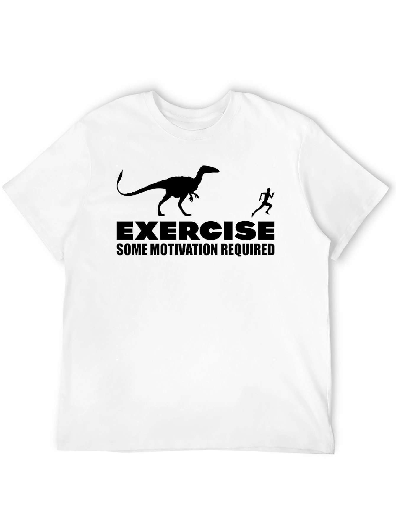 Exercise Motivation T-Shirt - Funny Dinosaur Running Tee
