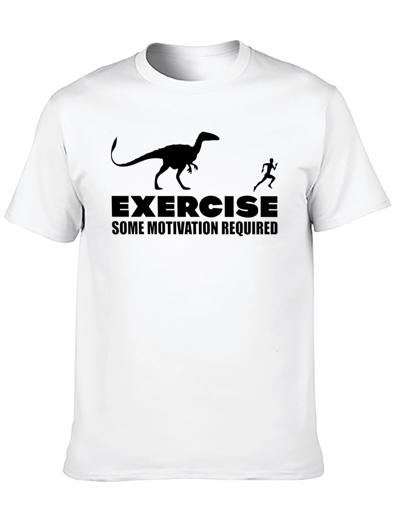 Exercise Motivation T-Shirt - Funny Dinosaur Running Tee