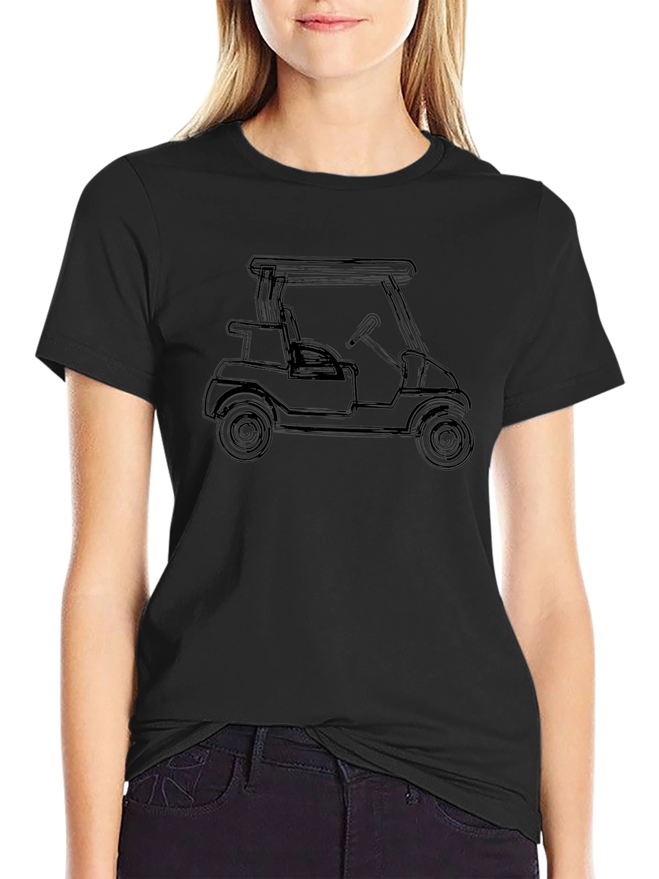 Golf Cart Graphic T-Shirt - Black