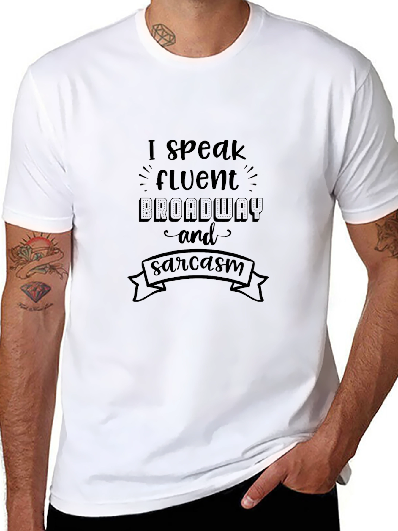 Funny Broadway & Sarcasm Black T-Shirt