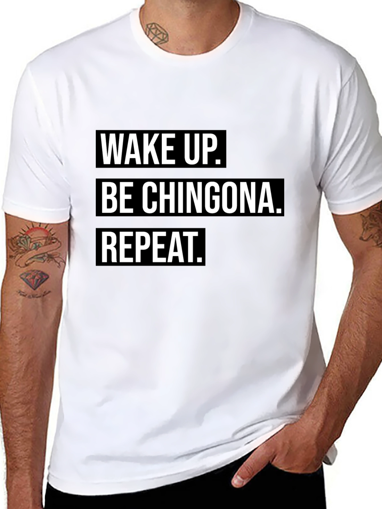 Wake Up Be Chingona Repeat Black T-Shirt