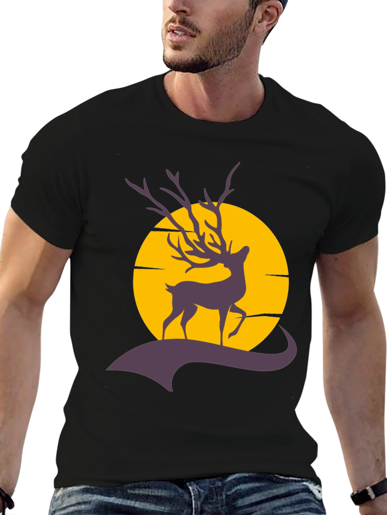 Deer Silhouette Graphic T-Shirt