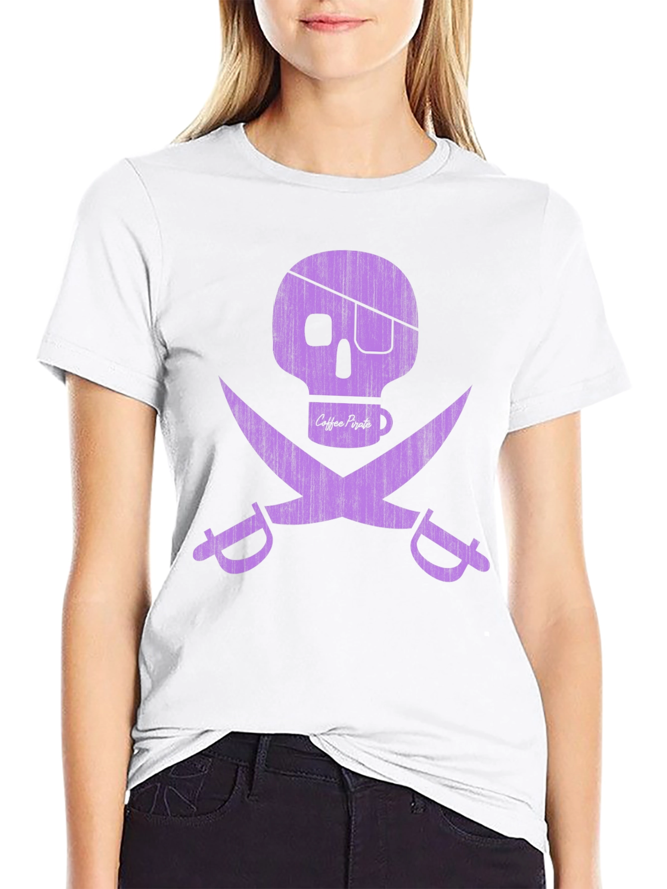 Coffee Pirate Graphic T-Shirt - Skull & Swords