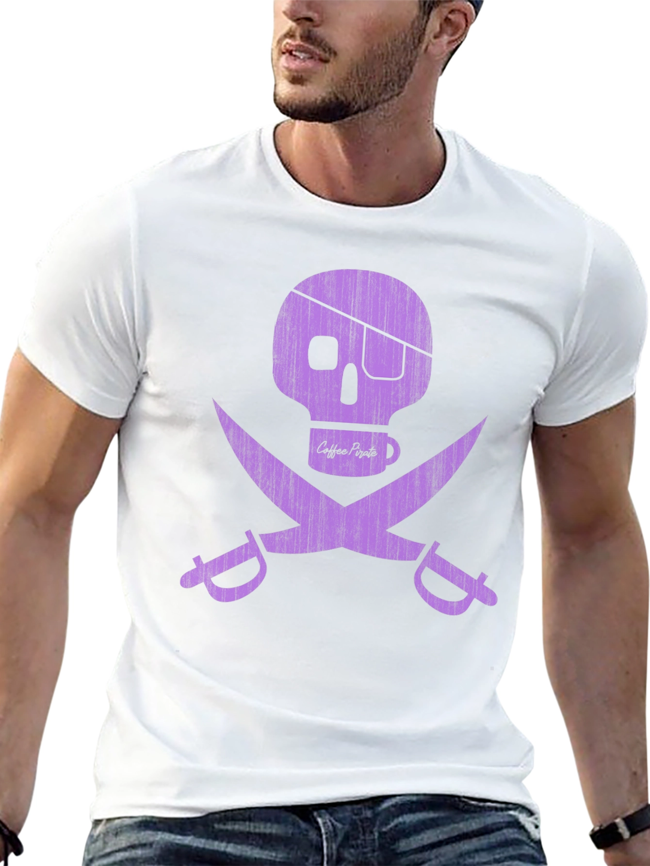 Coffee Pirate Graphic T-Shirt - Skull & Swords