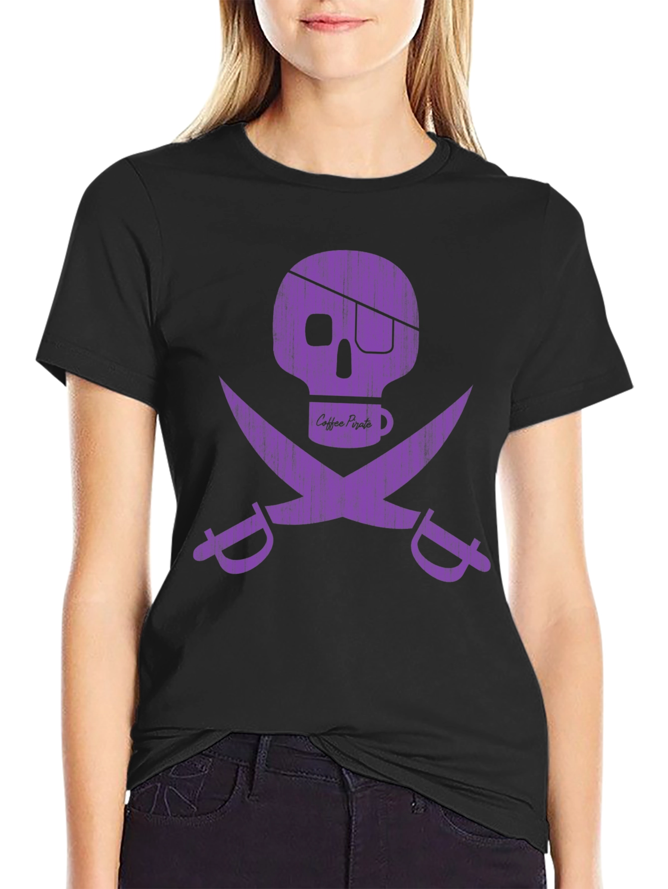 Coffee Pirate Graphic T-Shirt - Skull & Swords