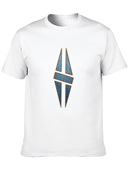 Abstract Denim Graphic Black T-Shirt