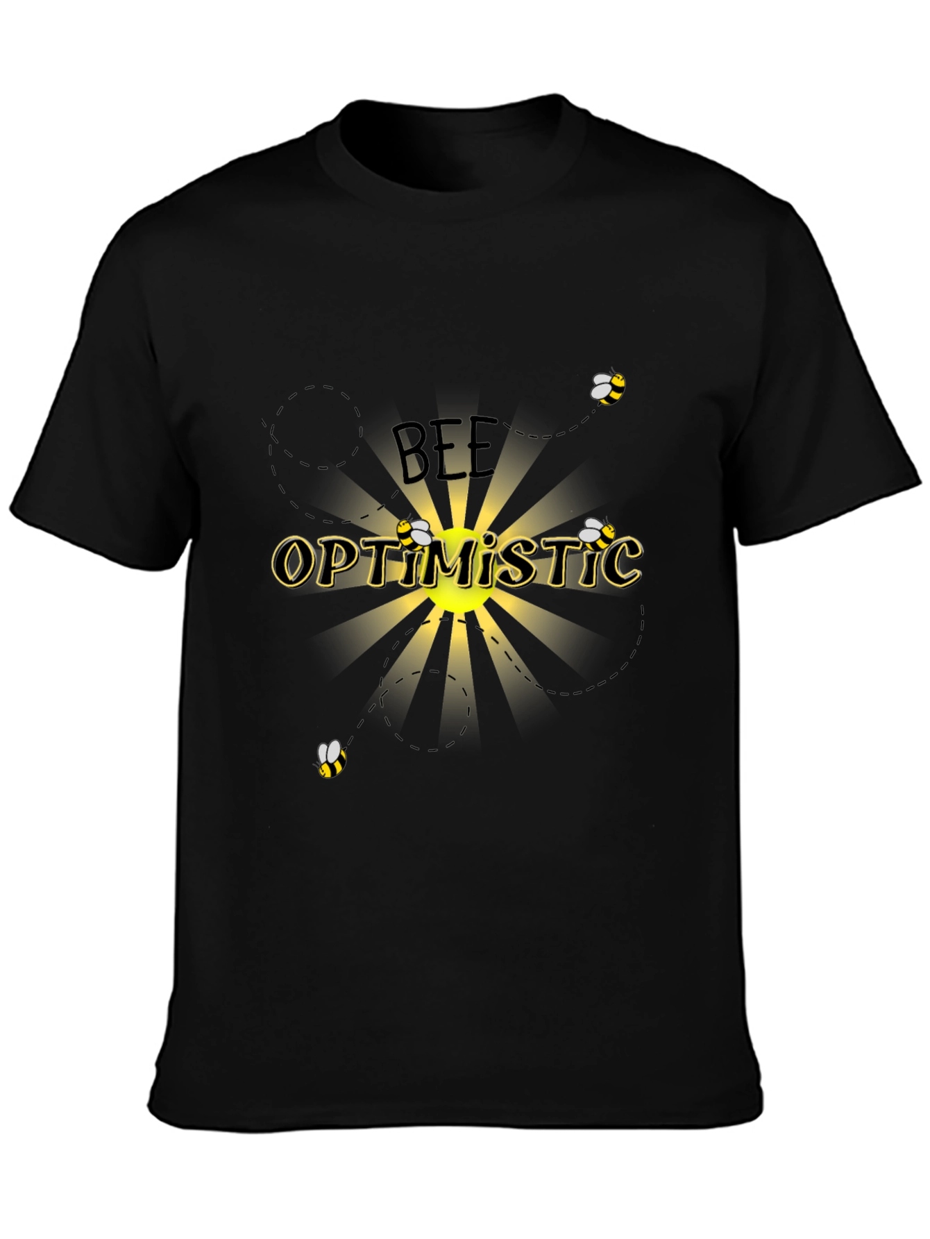 Bee Optimistic Black T-Shirt