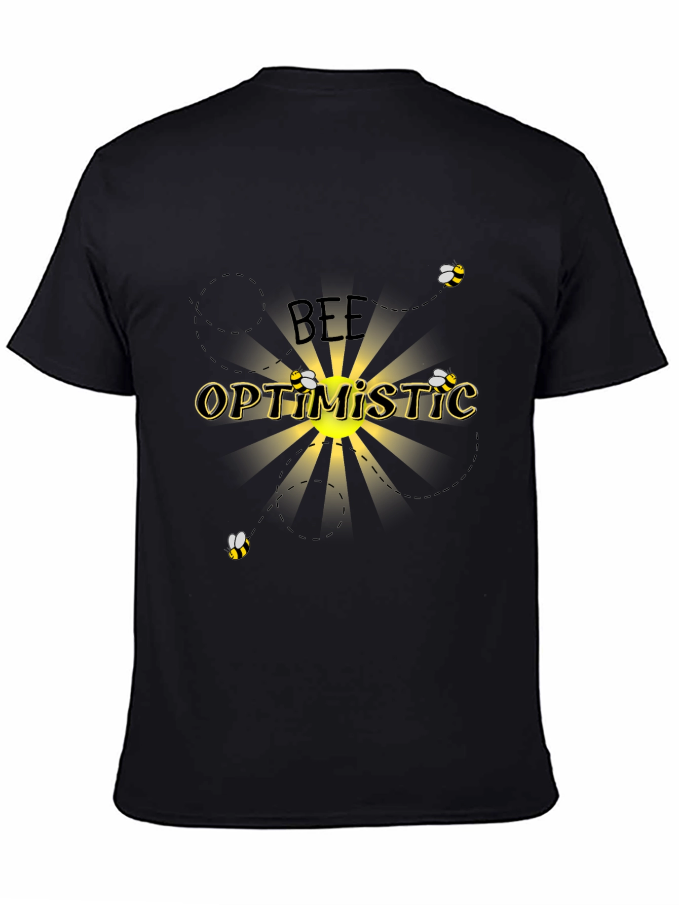 Bee Optimistic Black T-Shirt
