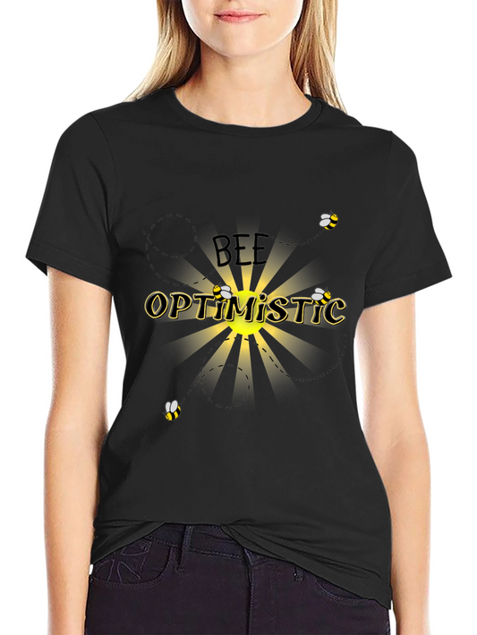 Bee Optimistic Black T-Shirt