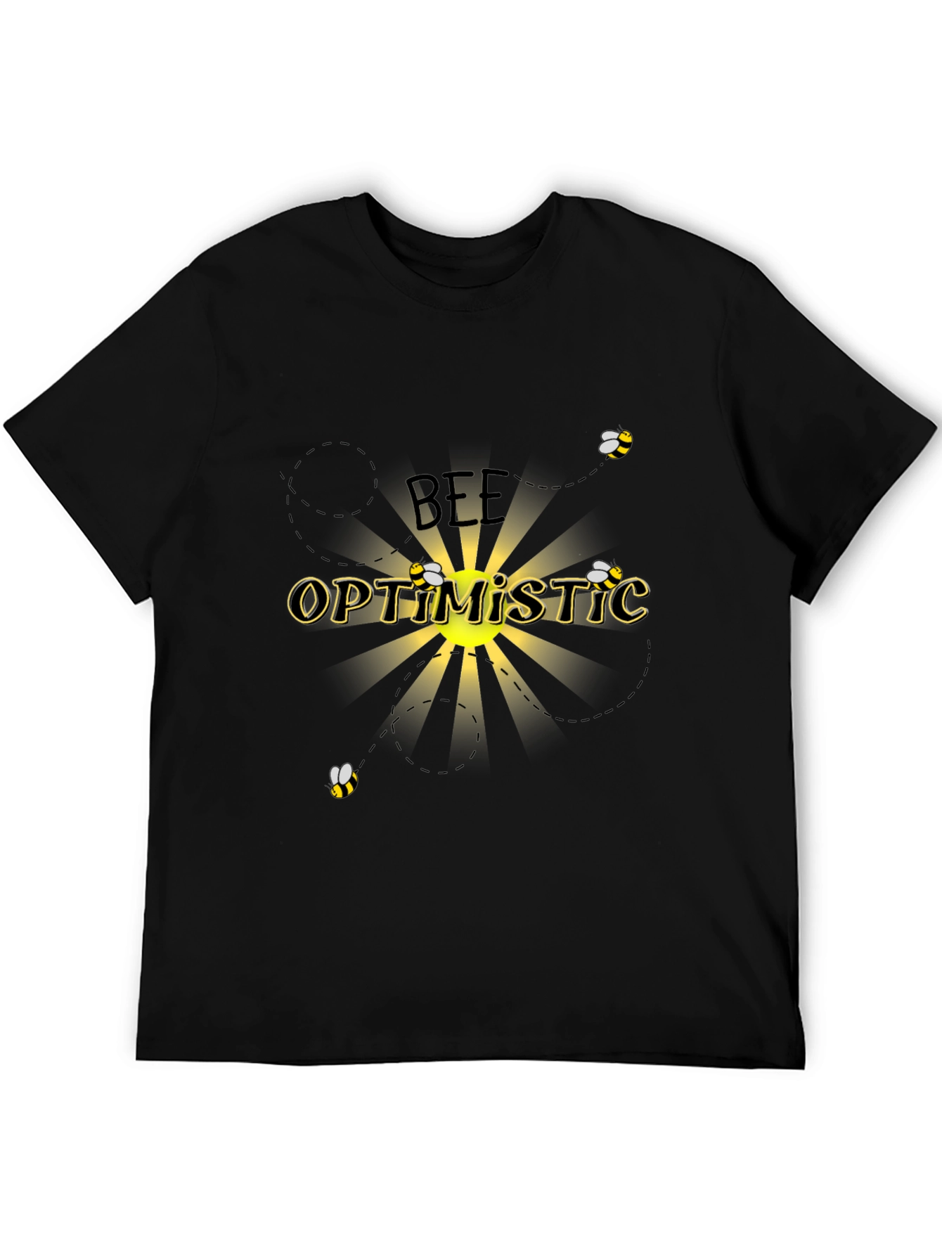 Bee Optimistic Black T-Shirt