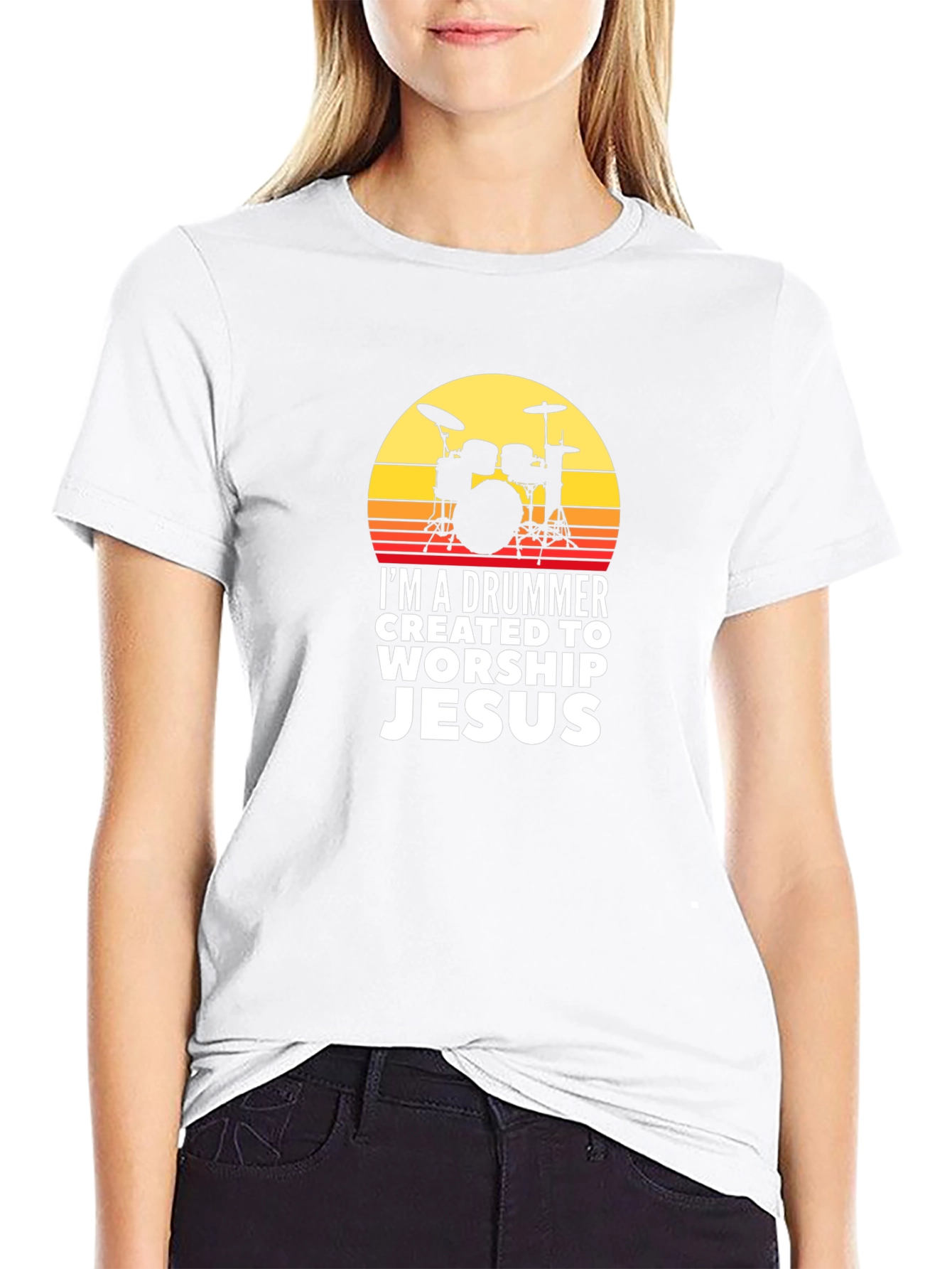 Drummer Worship Jesus T-Shirt - Christian Music Tee