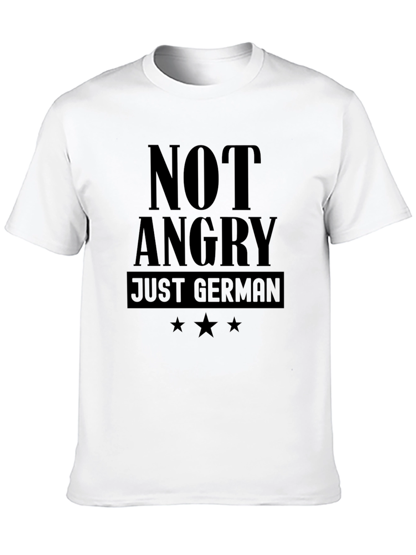 Not Angry Just German Black T-Shirt
