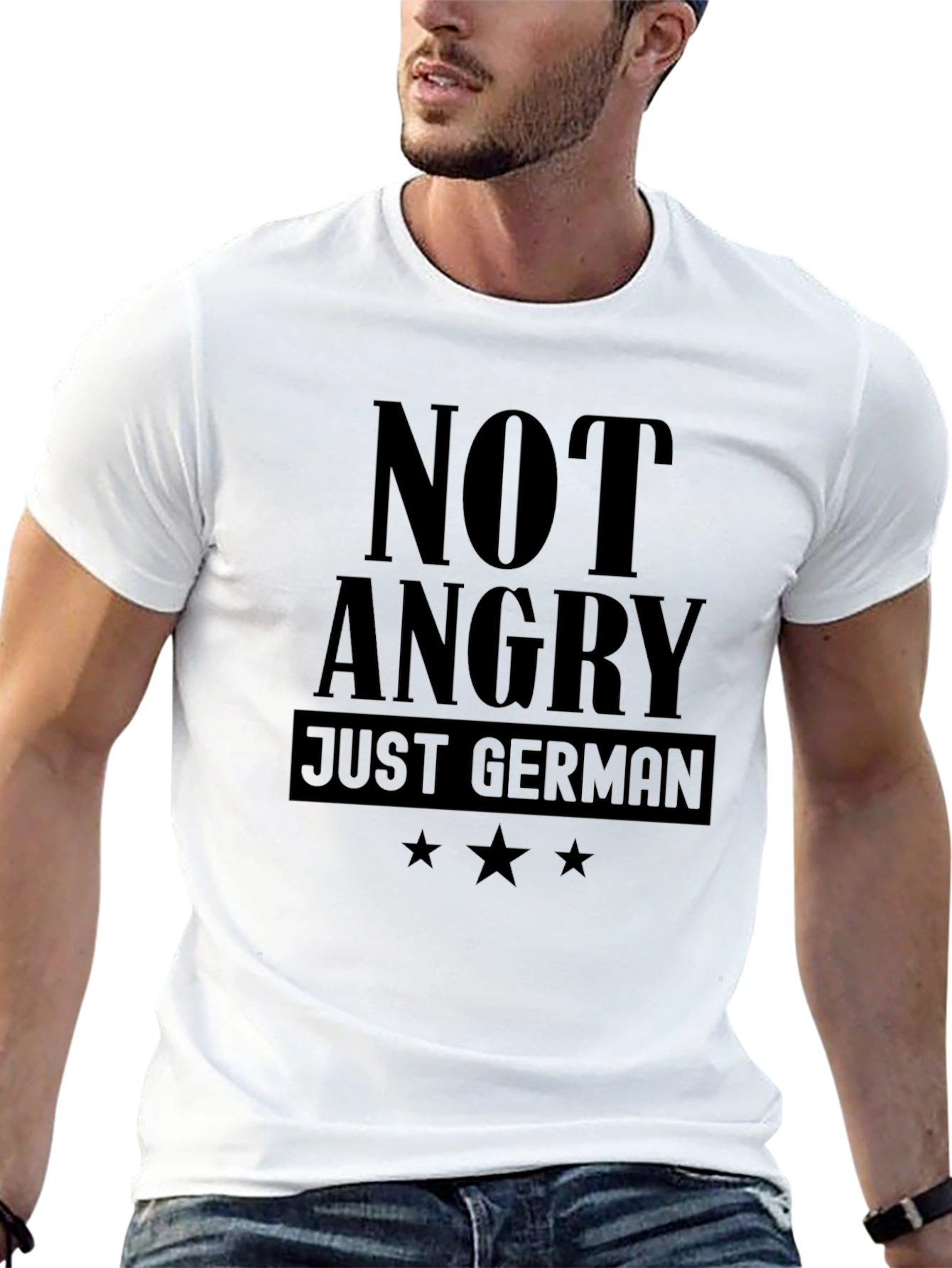 Not Angry Just German Black T-Shirt