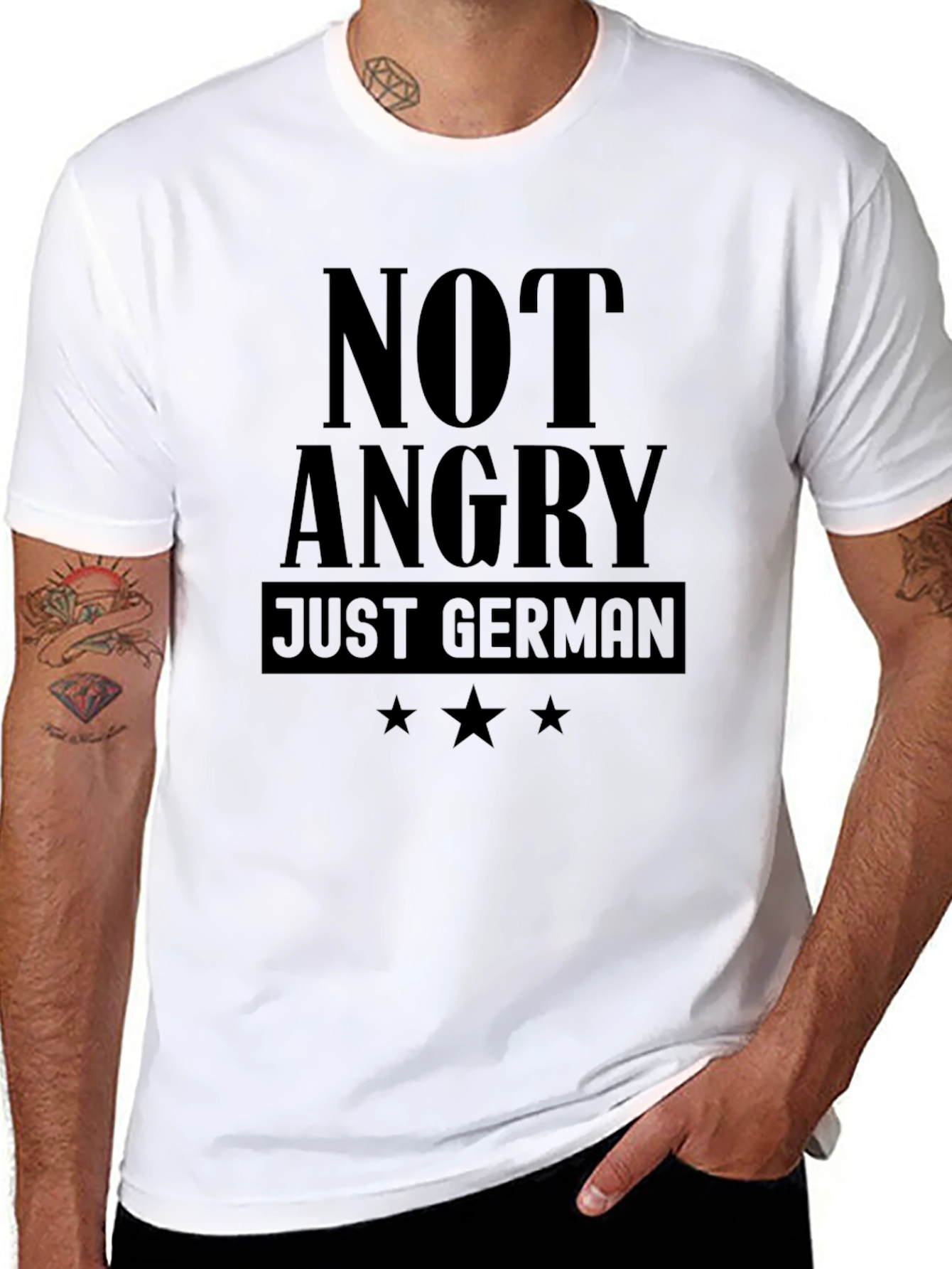 Not Angry Just German Black T-Shirt