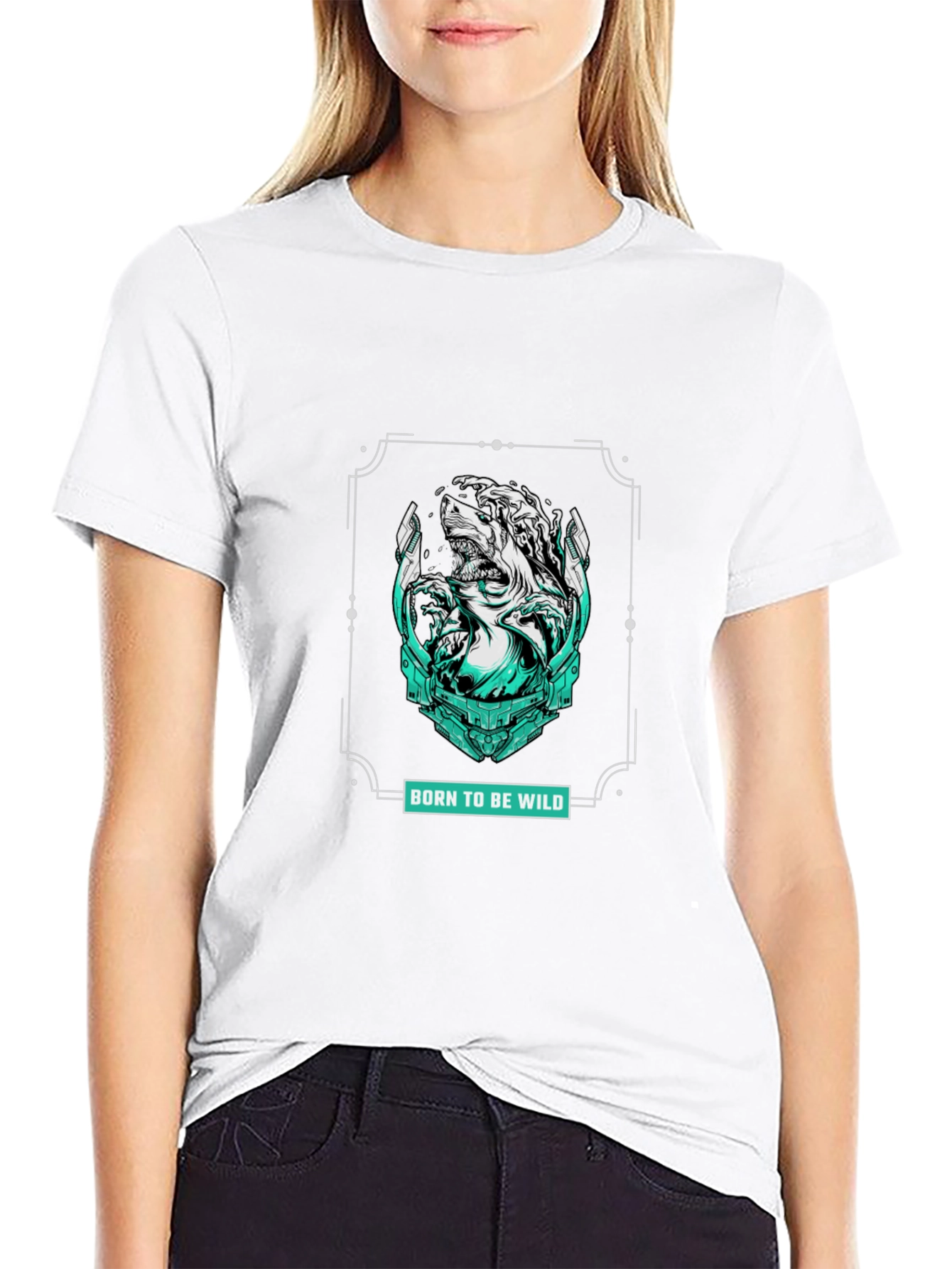 Born to be Wild Graphic Print Black T-Shirt