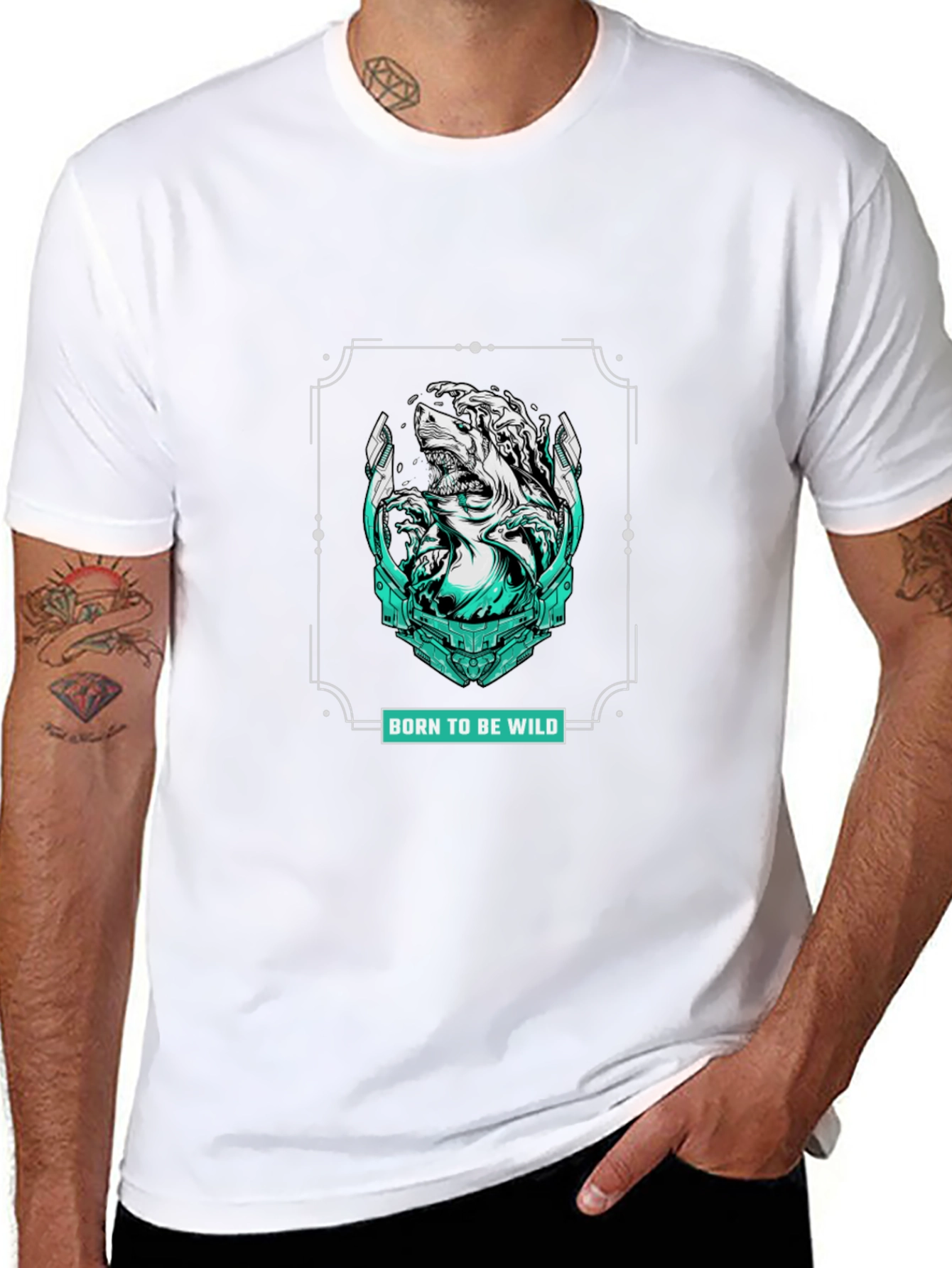 Born to be Wild Graphic Print Black T-Shirt