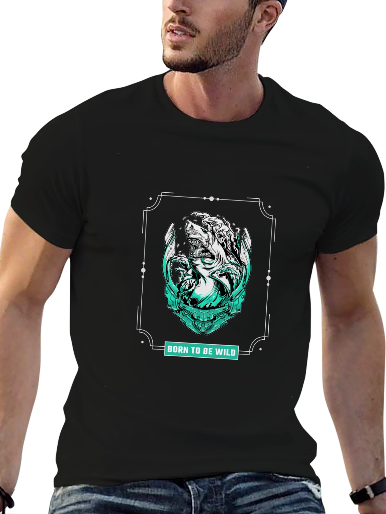 Born to be Wild Graphic Print Black T-Shirt